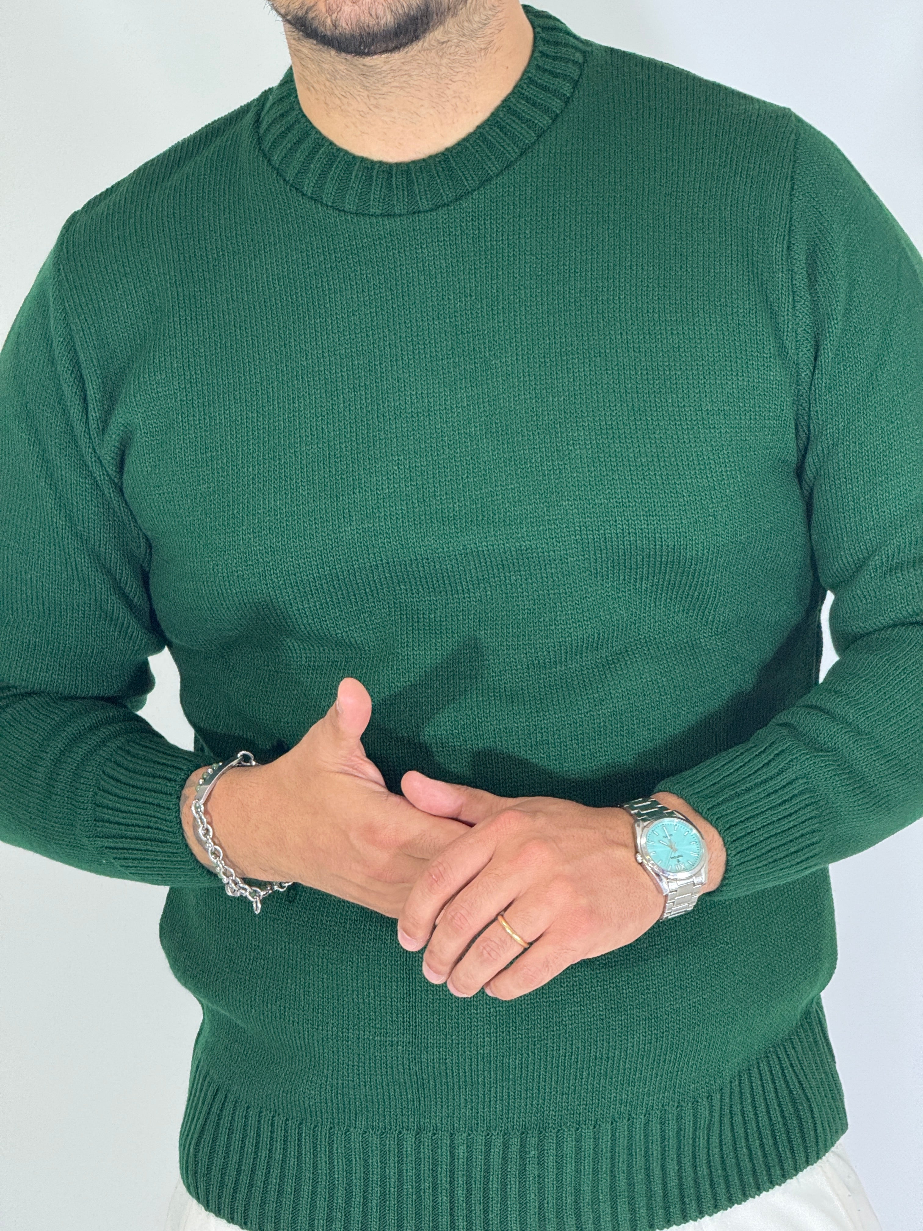 Girocollo basic verde bosco AD25161