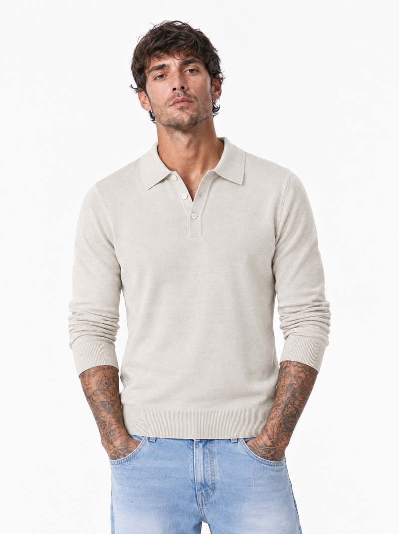 Polo manica lunga beige BK8501