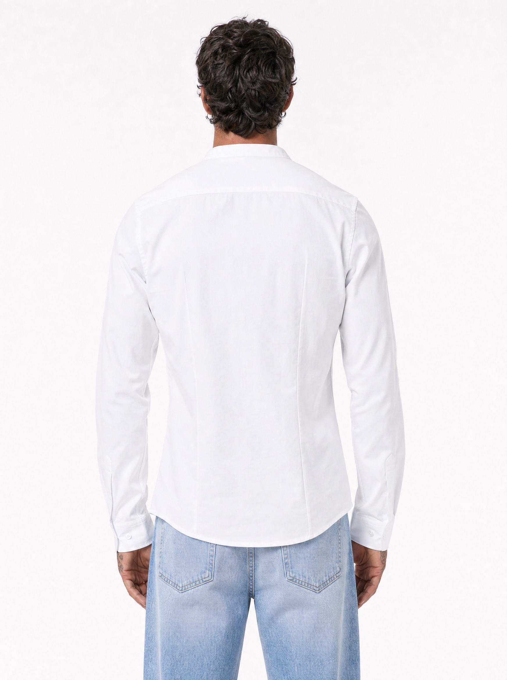 Camicia basic collo francese bianca F60