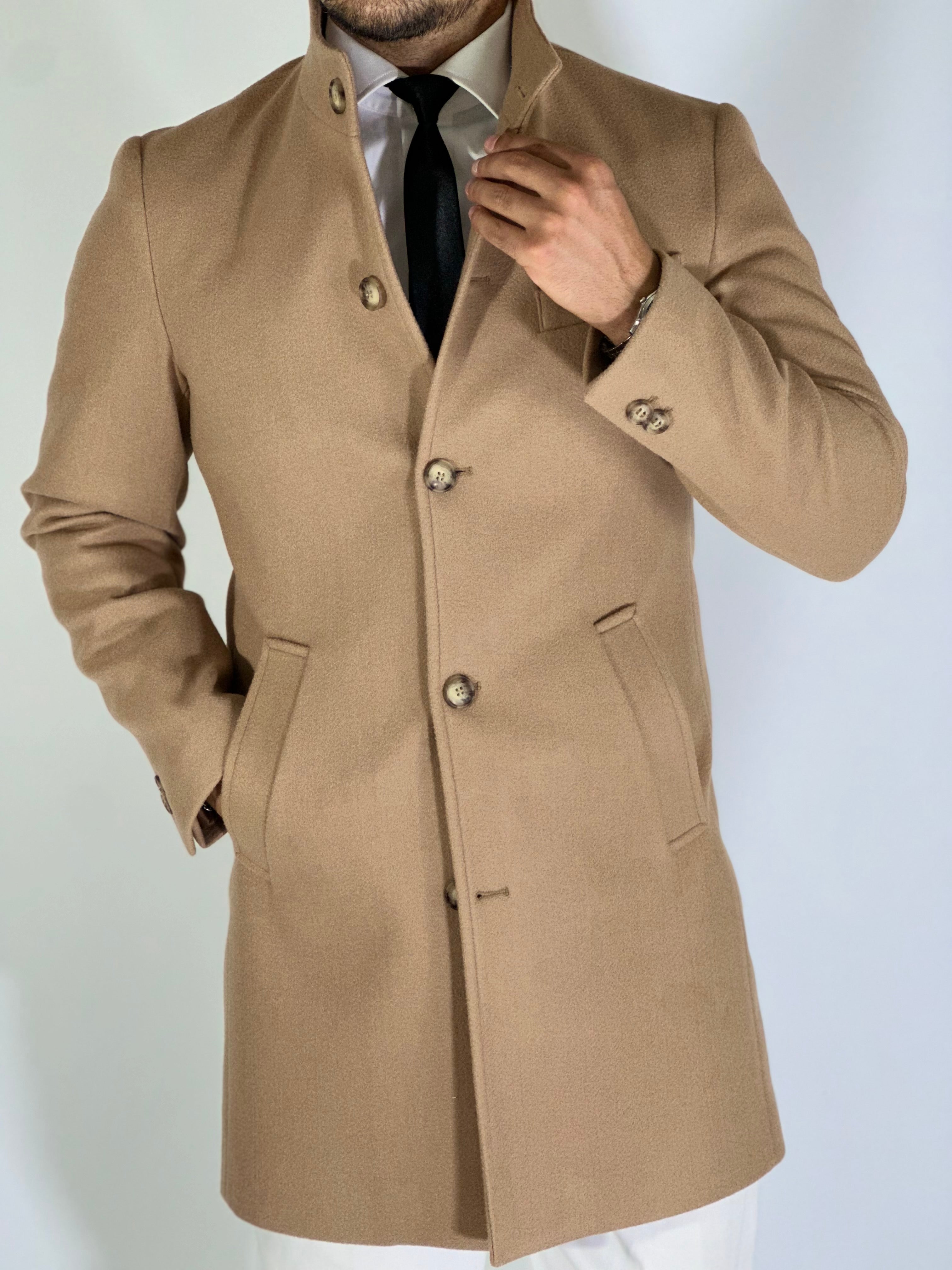 Cappotto coreano camel CPZAZA25