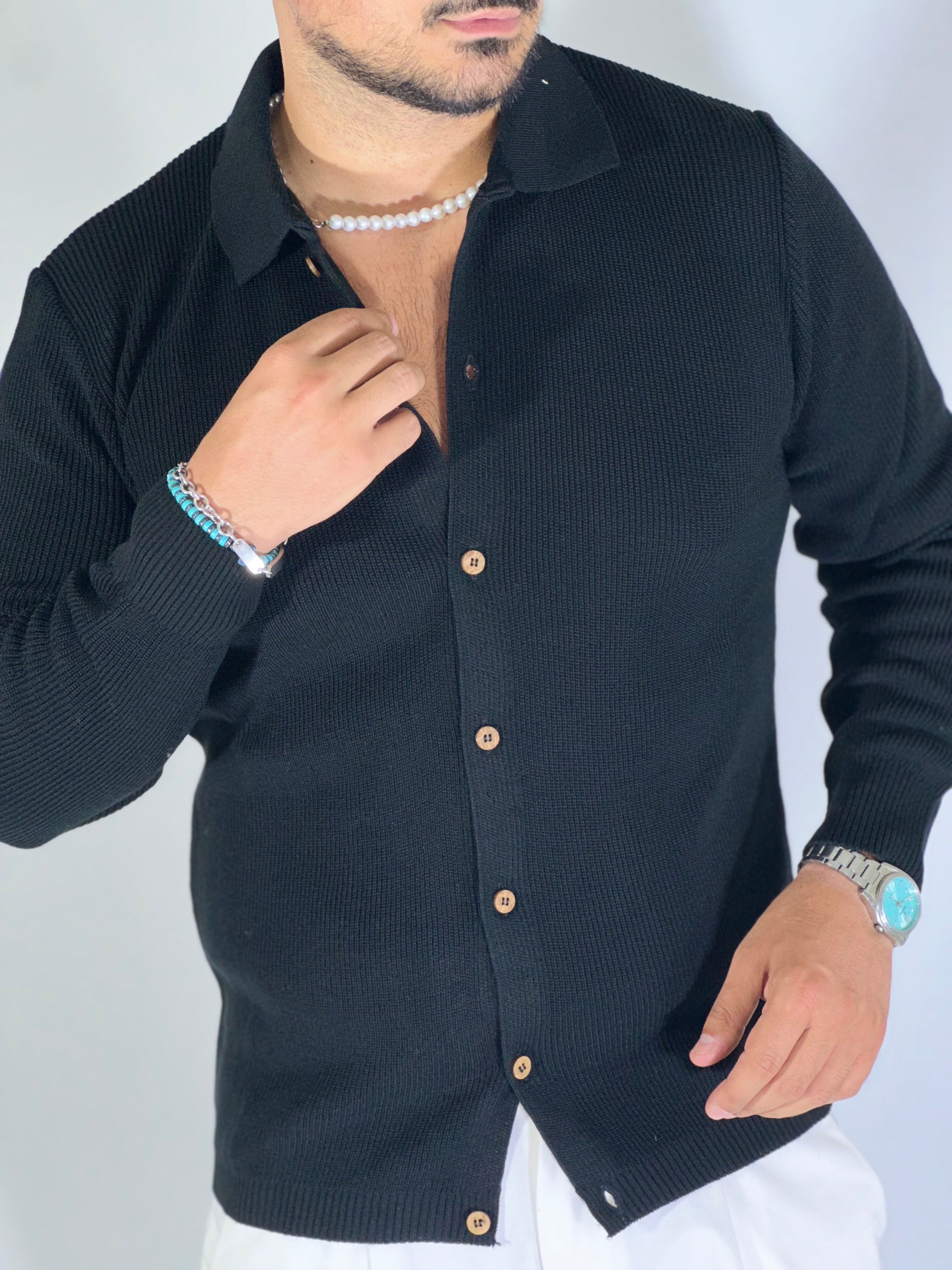 giacca camicia nera SER463