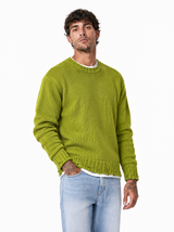 JOLLY girocollo con abrasioni lime