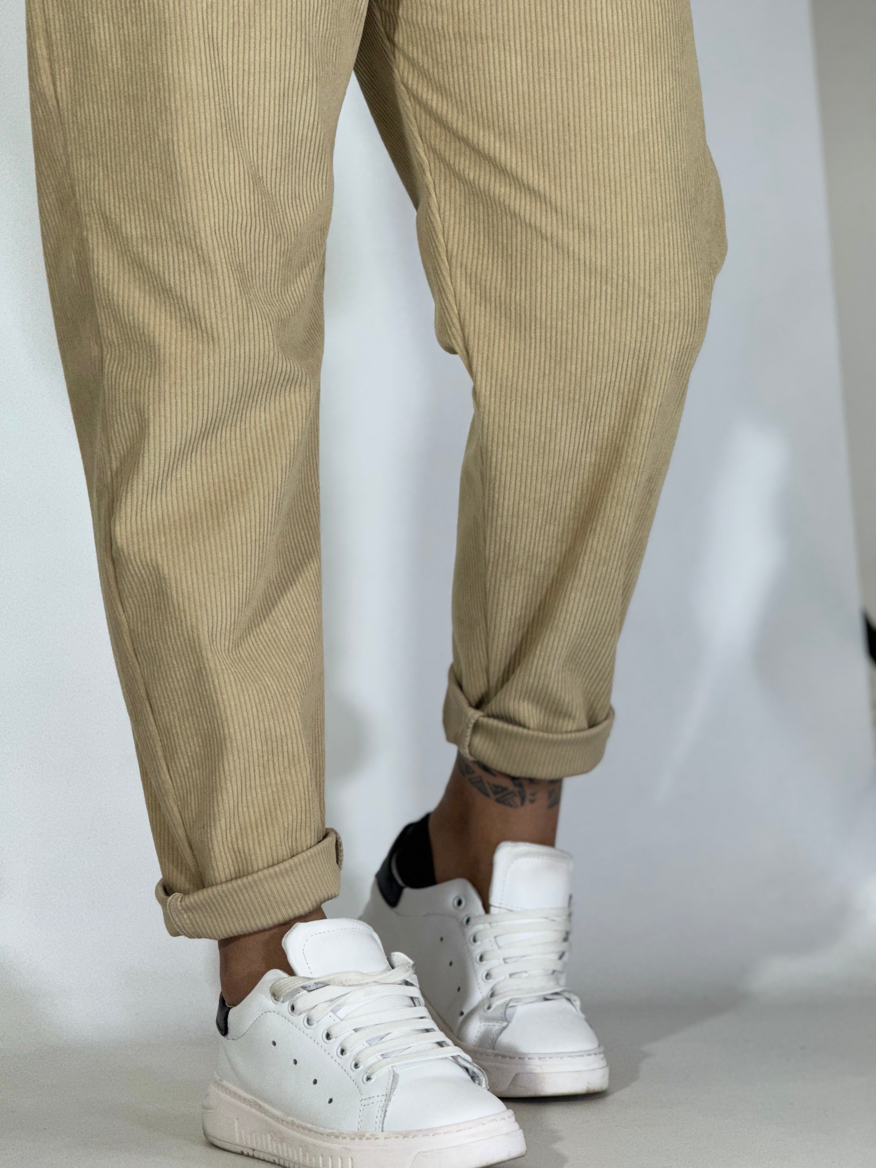 Pantalone velluto beige JAPAN