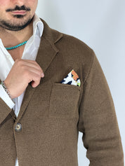 ONE · Cardigan giacca tabacco