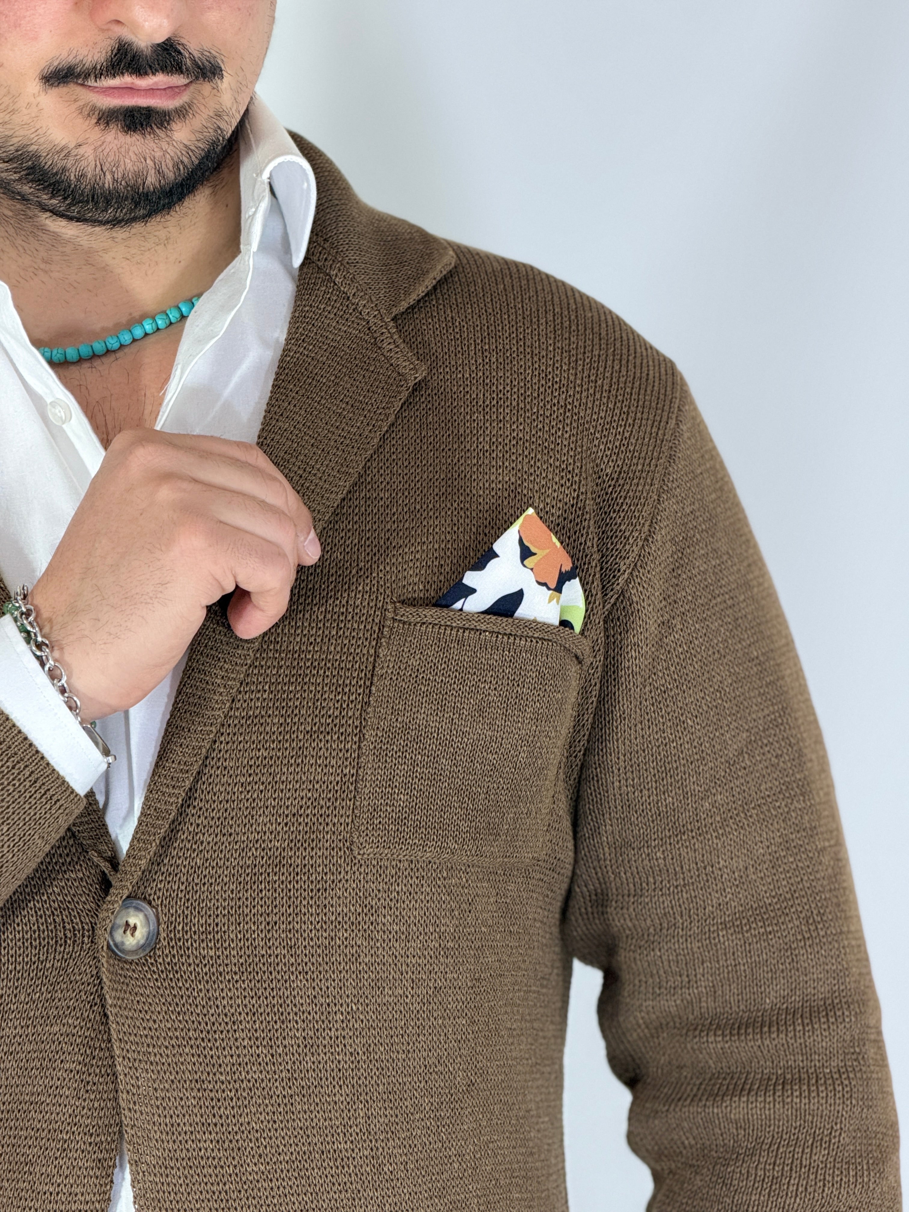 ONE · Cardigan giacca tabacco