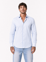 FORLI Camicia rigata cielo