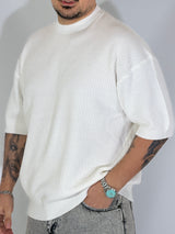 T-shirt a costine rice white W86102/86314