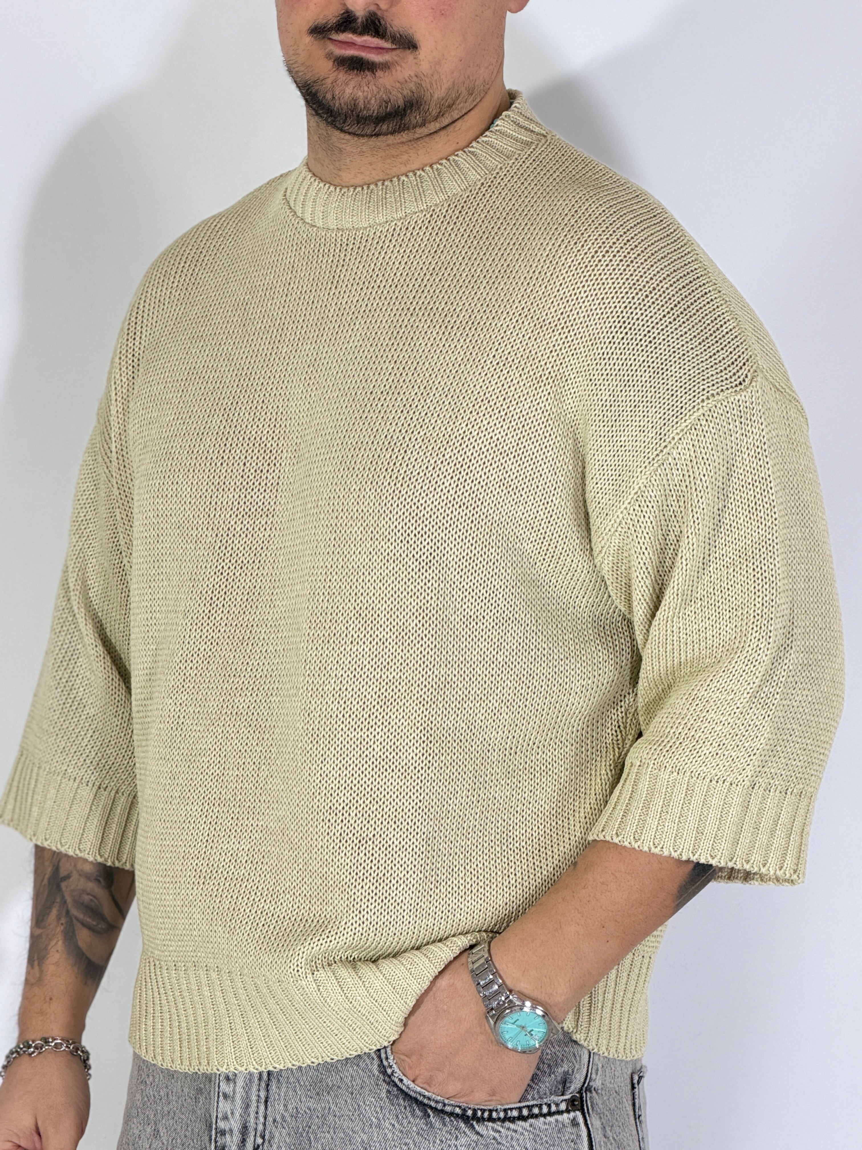 Aruba · girocollo cropped sabbia