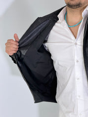 Giubbino nero eco-pelle 8926