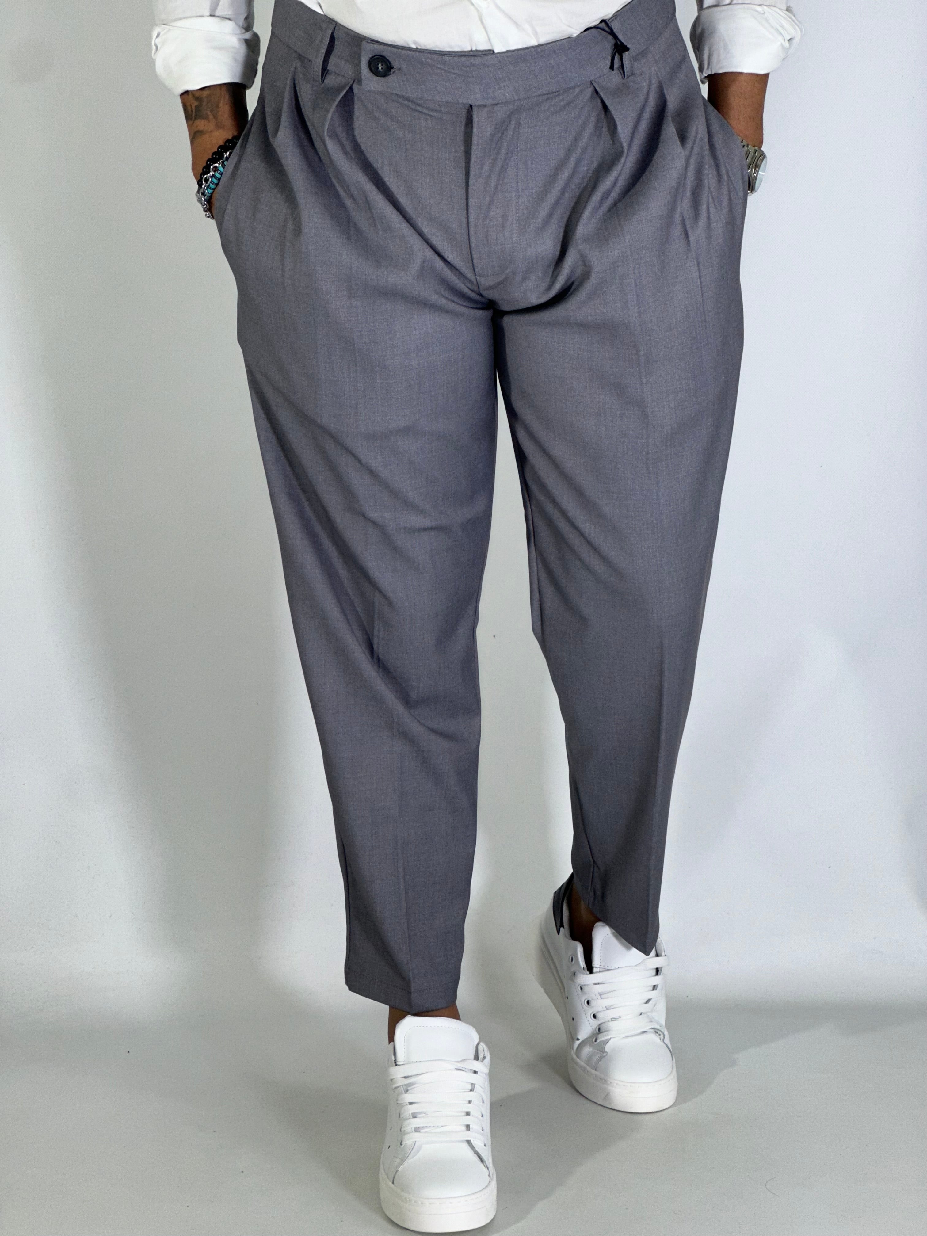 Pantalone elegante con pinces grigio GP2151