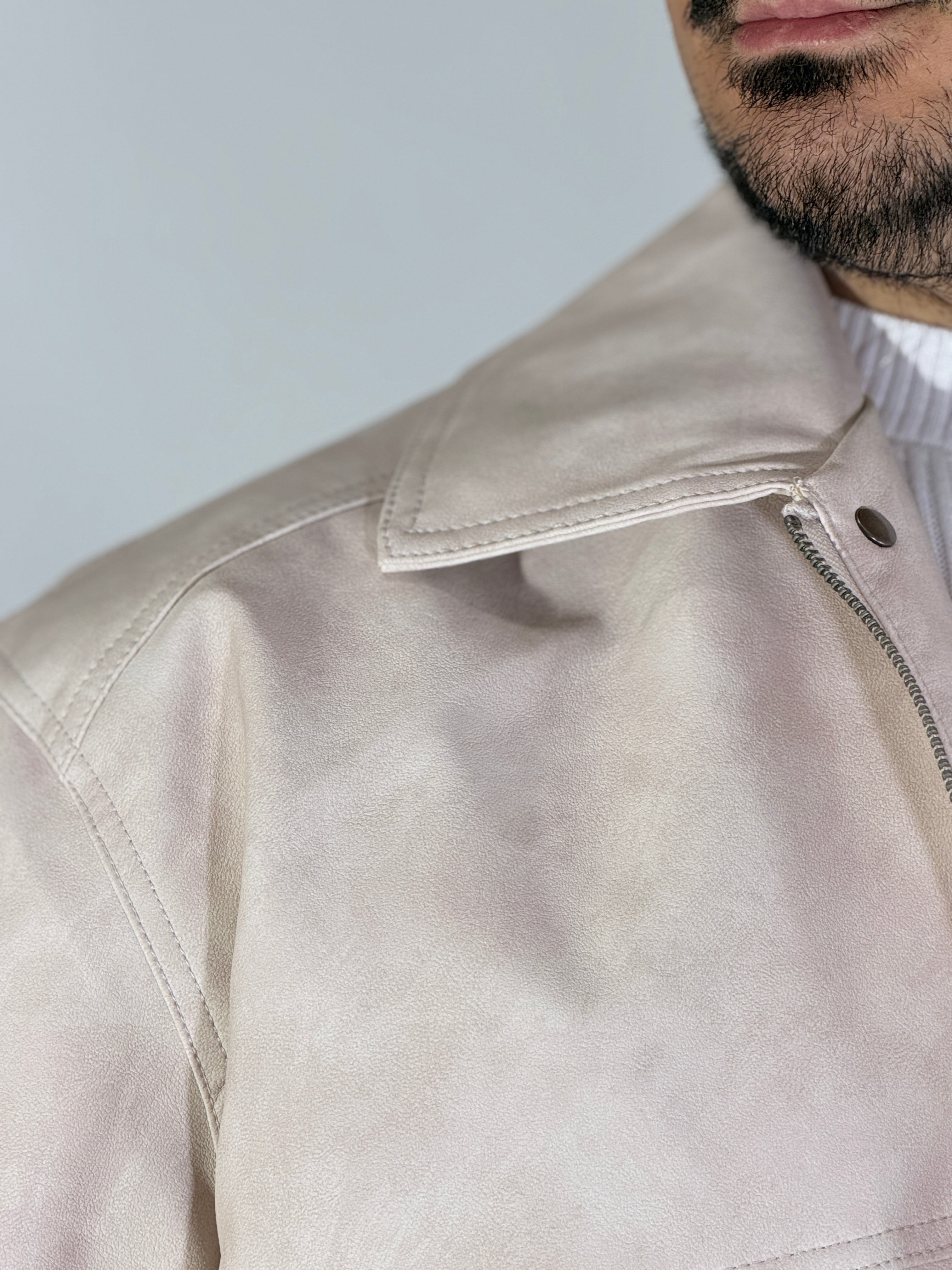 Giubbino eco-pelle panna XH8923