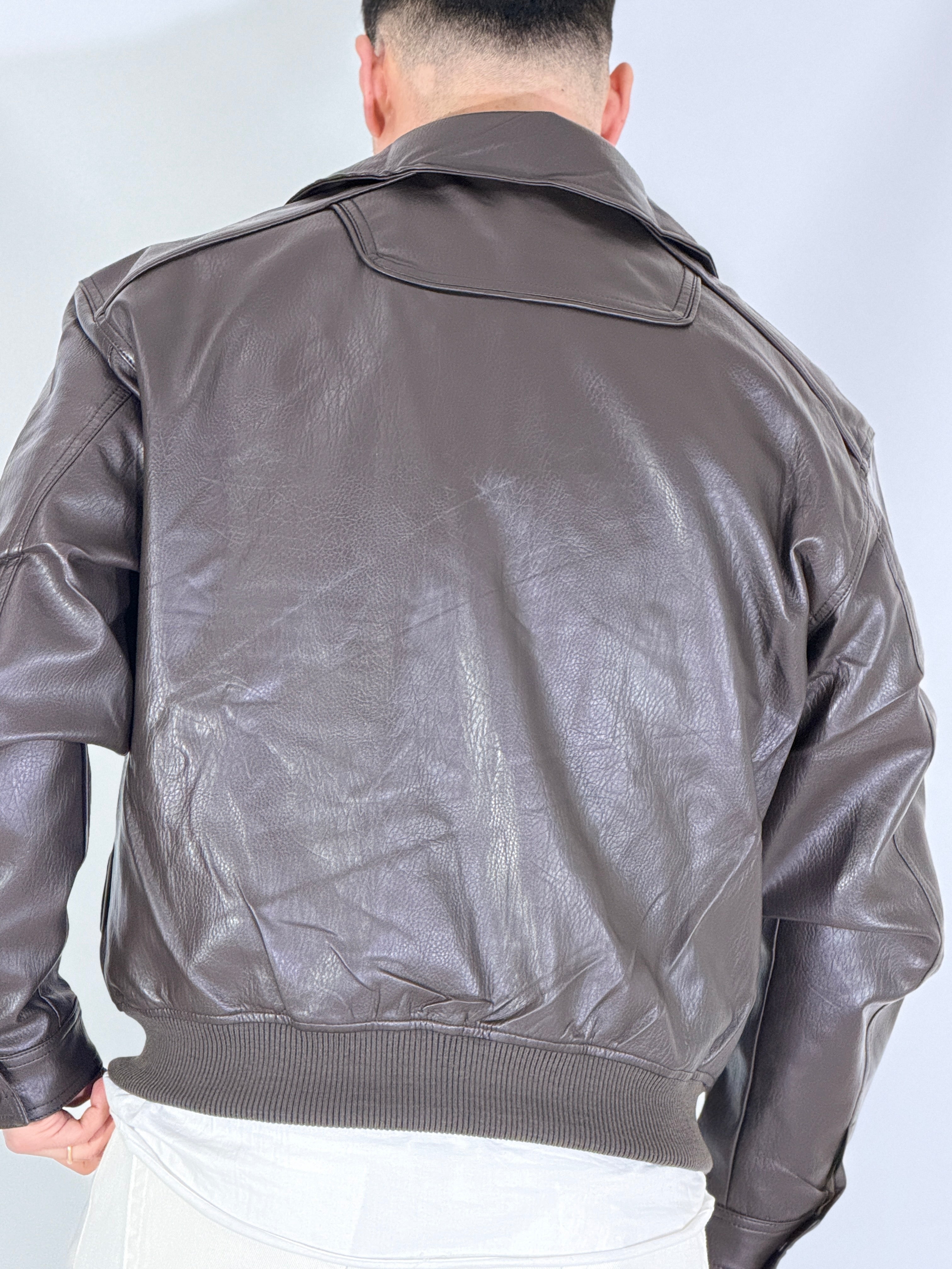 Giubbino marrone eco-pelle 8926