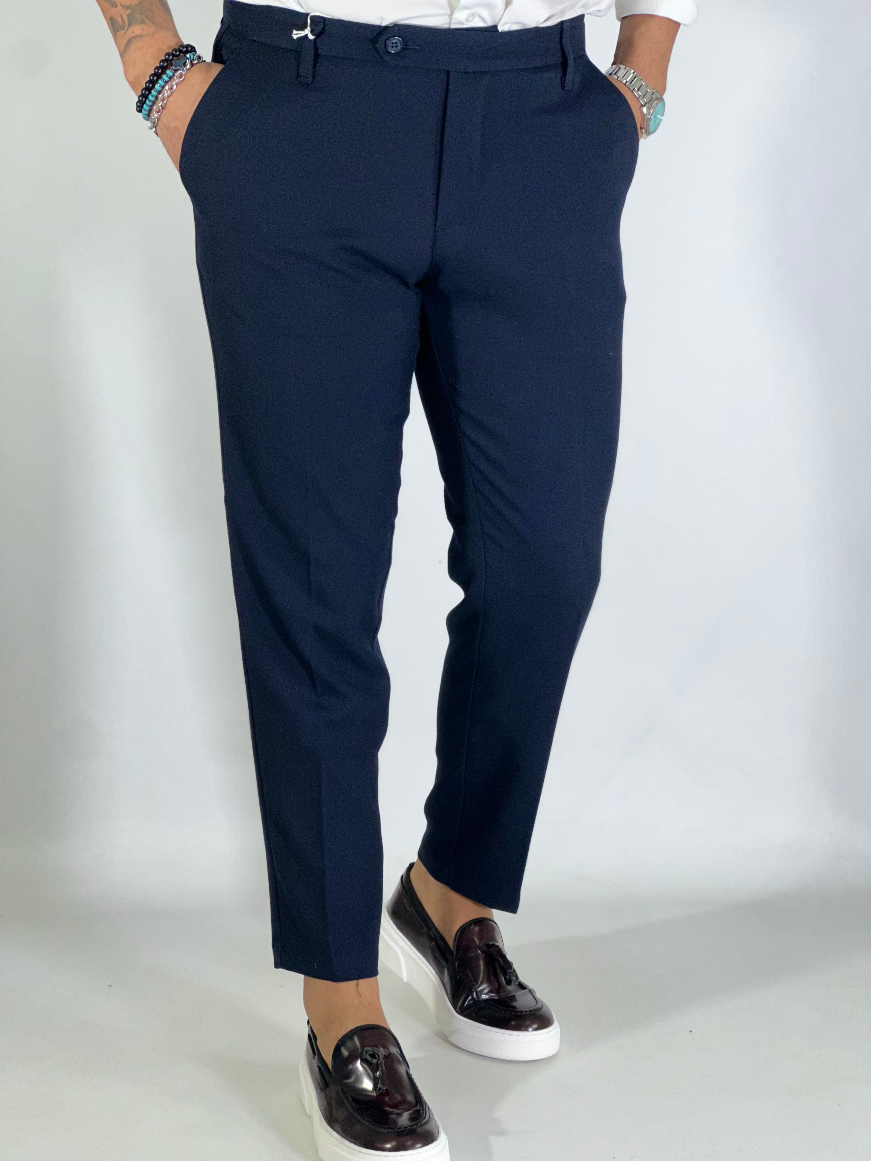 Pantalone elegante blu ELVIS migliaccio