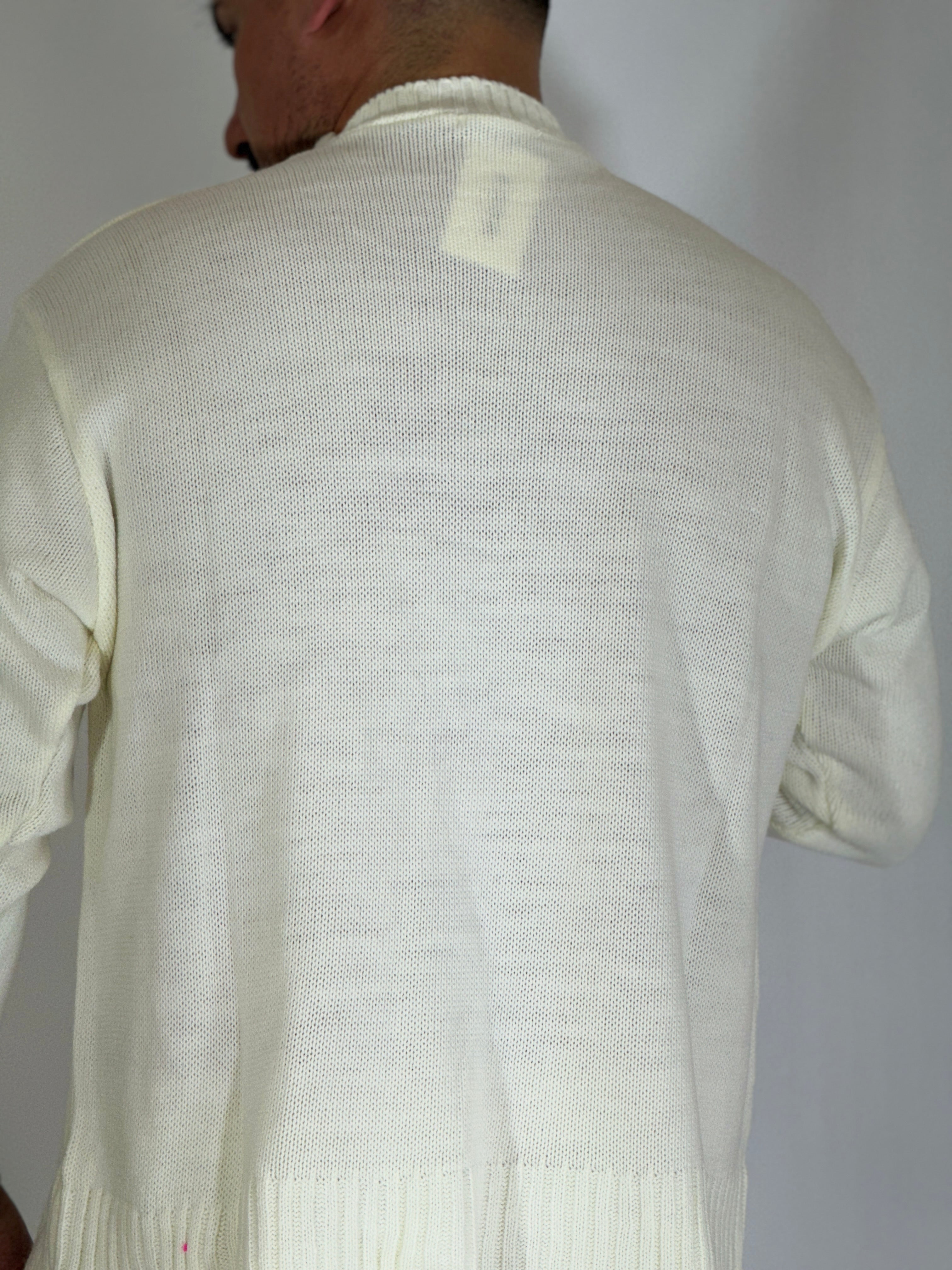 Alpha · Maglione rasato bianco