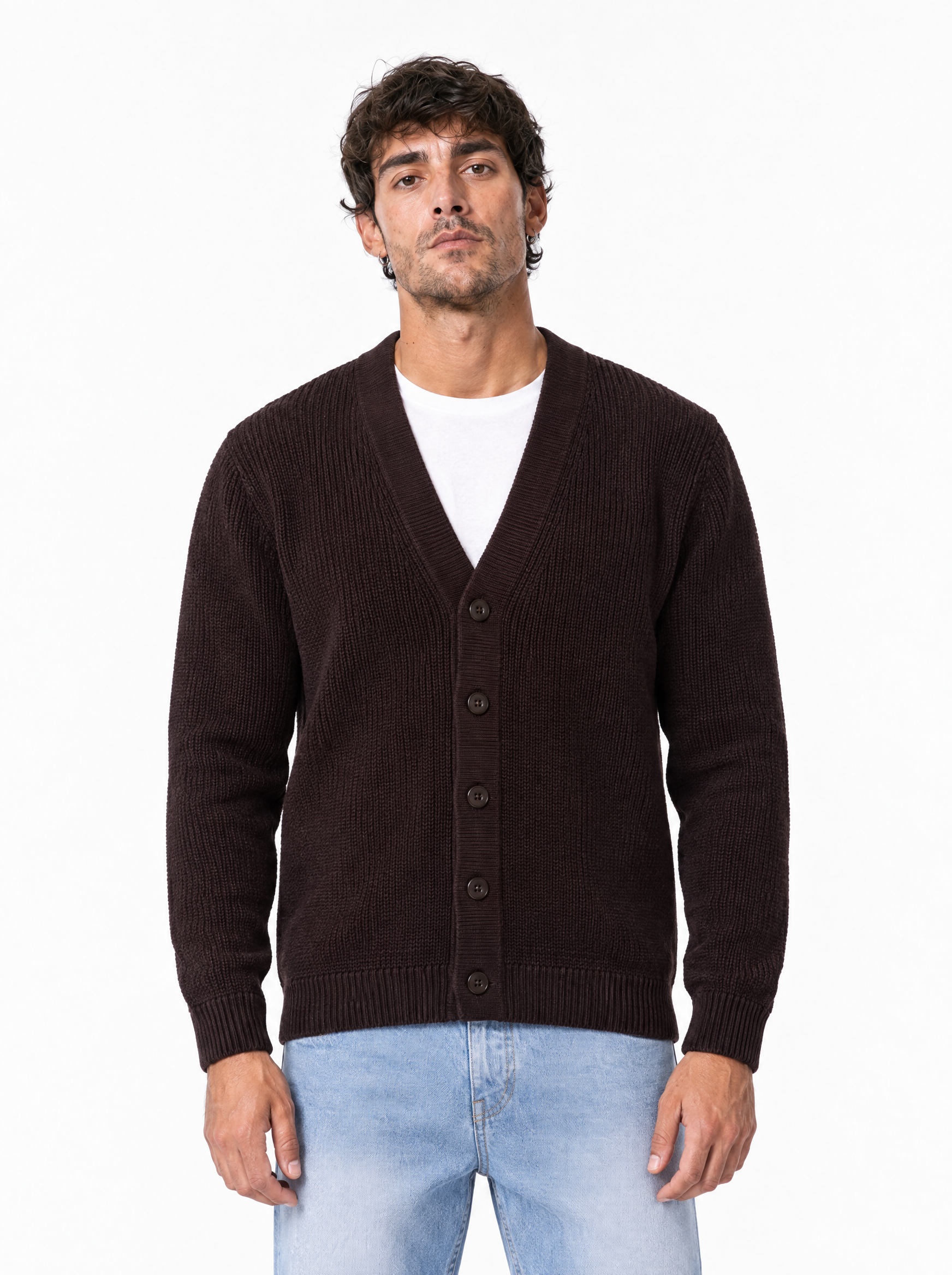 DAMON Cardigan basic a costine moro