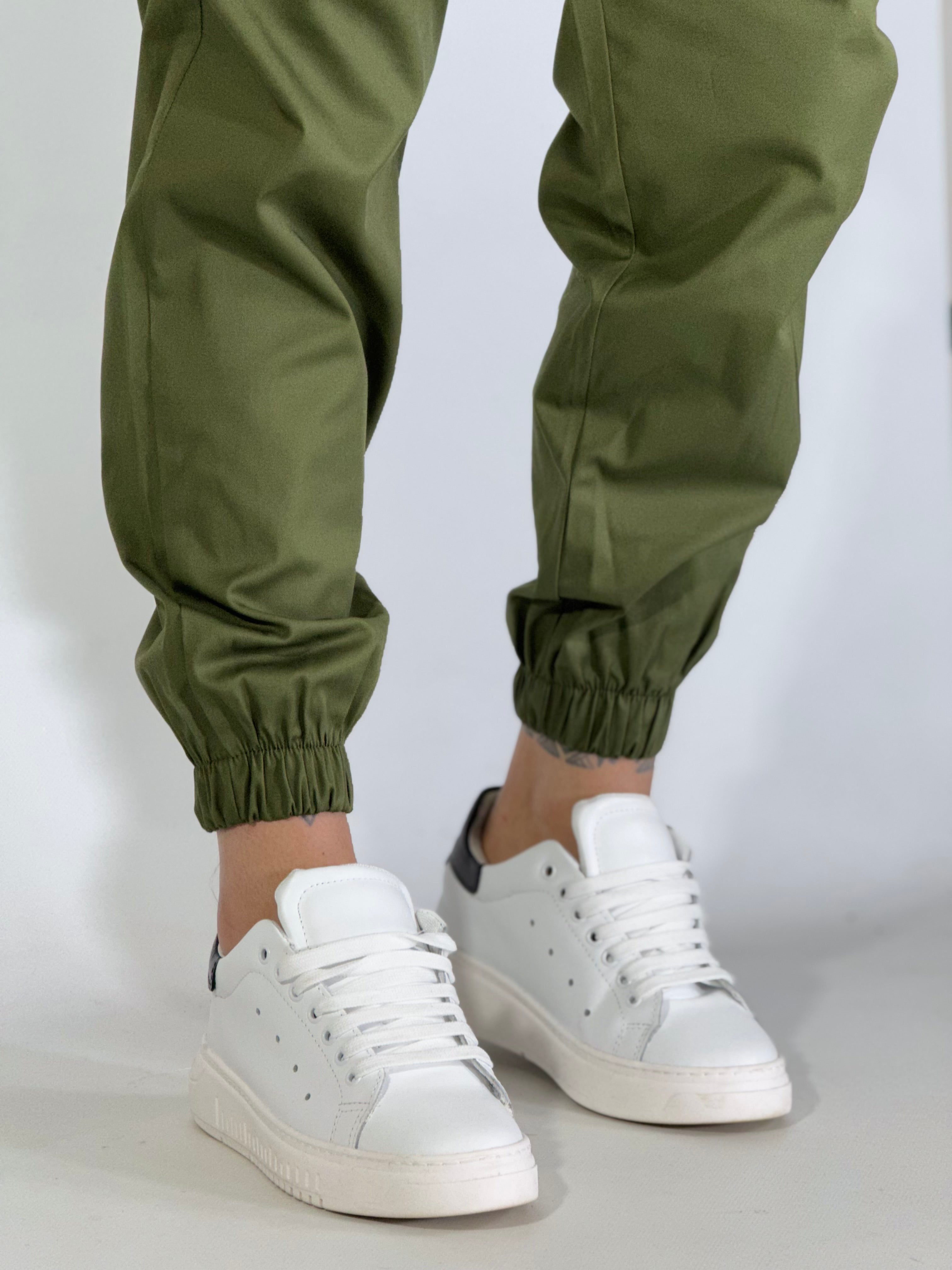 Pantalaccio molla verde militare GPE520