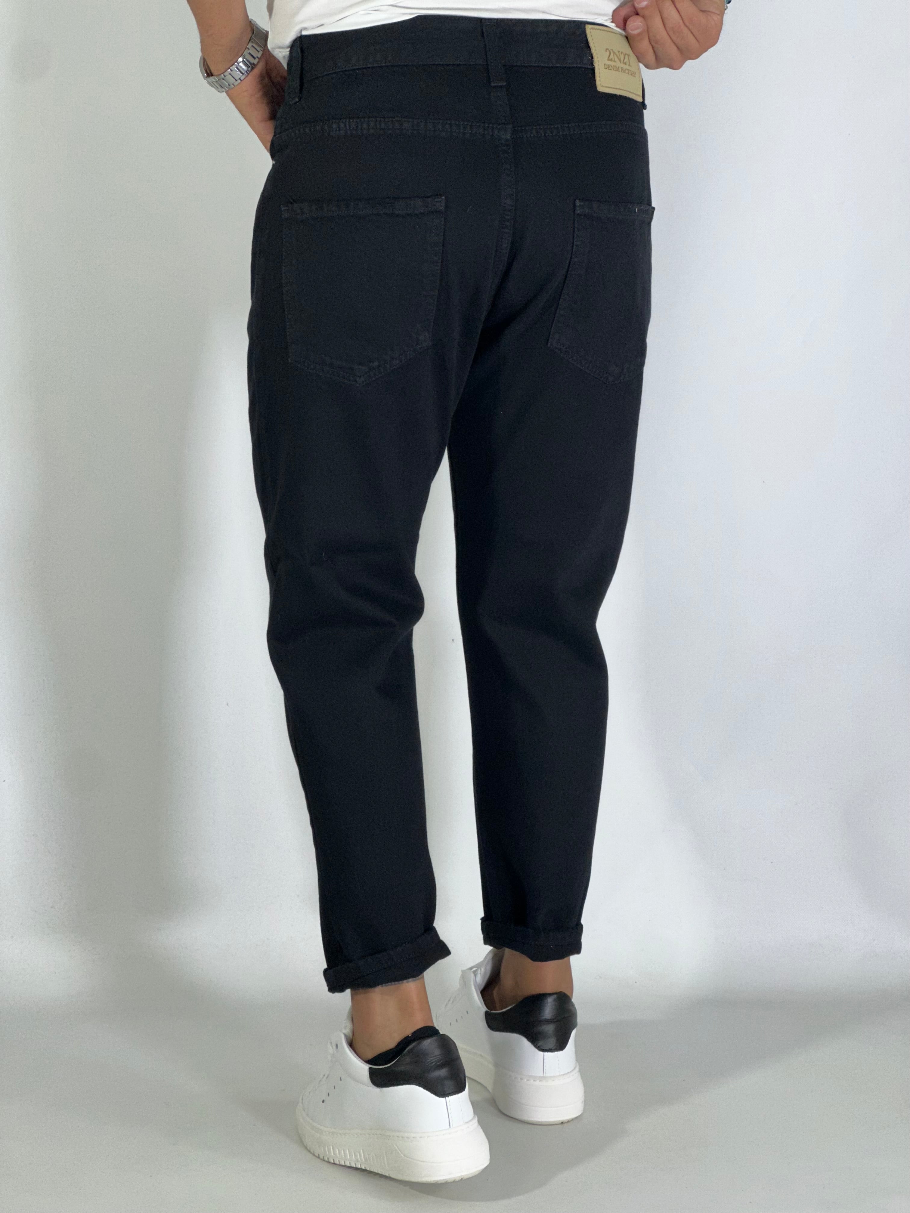Jeans carrot denim pulito nero 2N2T