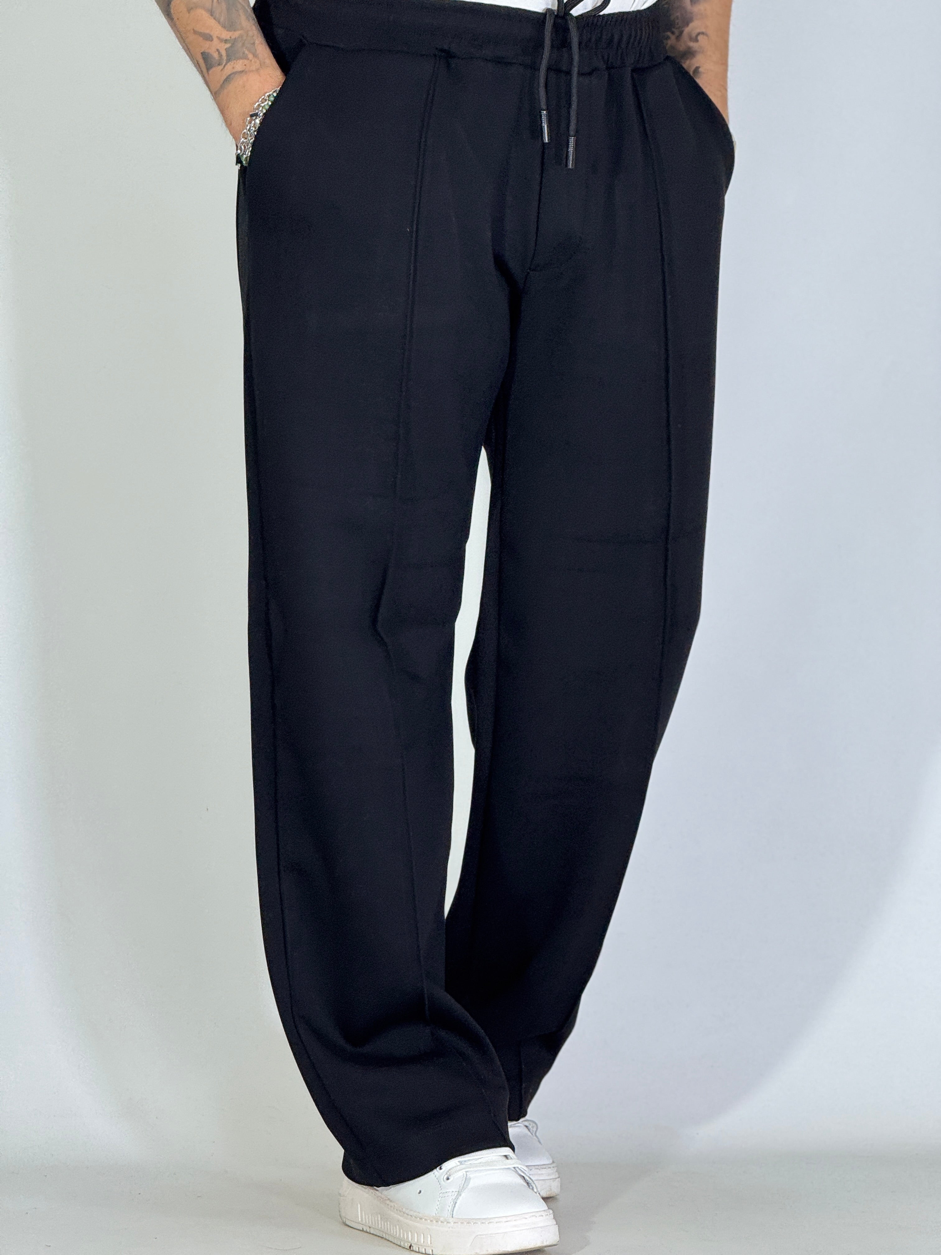 Pantalone tuta palazzo nero WATFORD