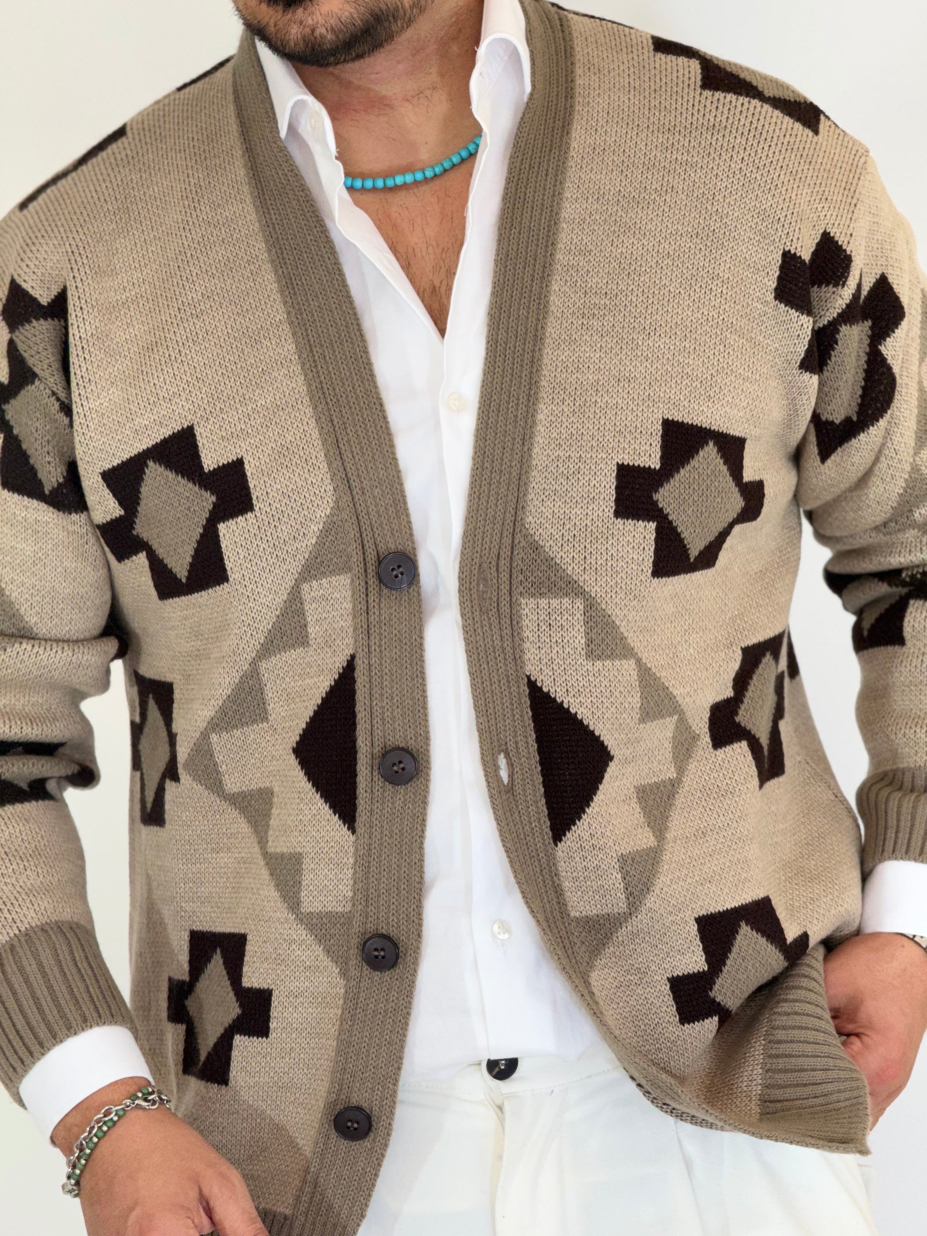 Cardigan azteco beige BPK2508