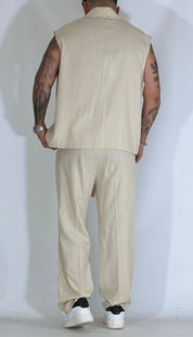 Coordinato misto lino beige 968