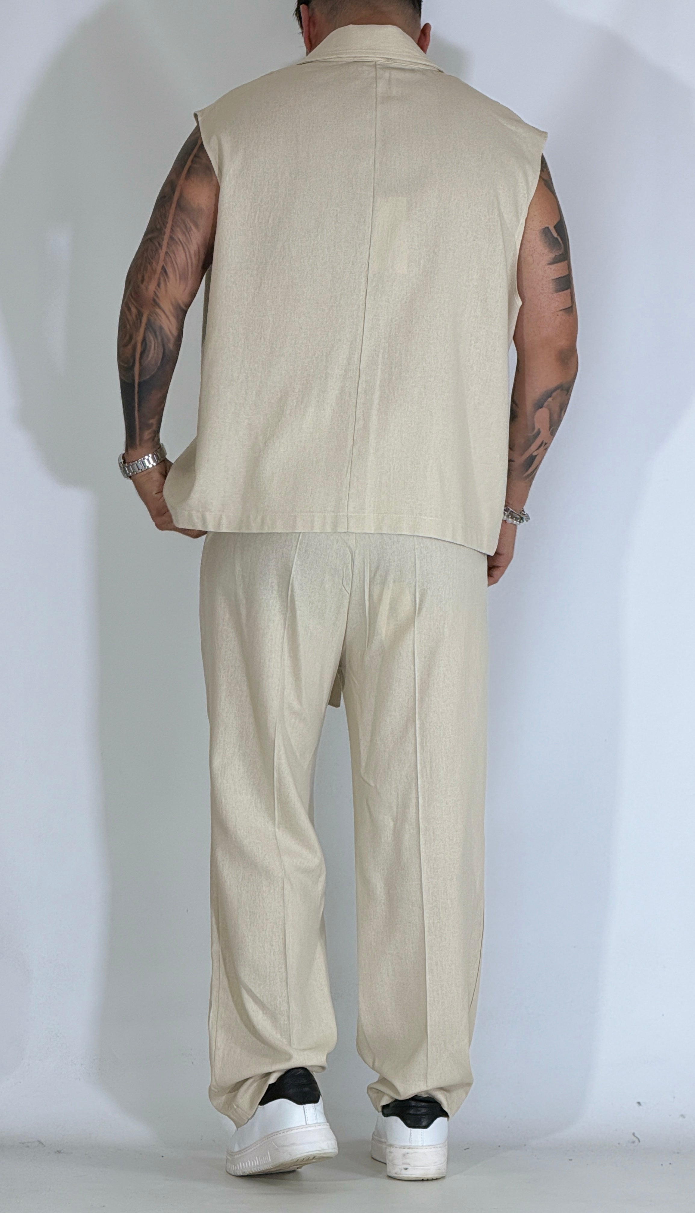 Coordinato misto lino beige 968