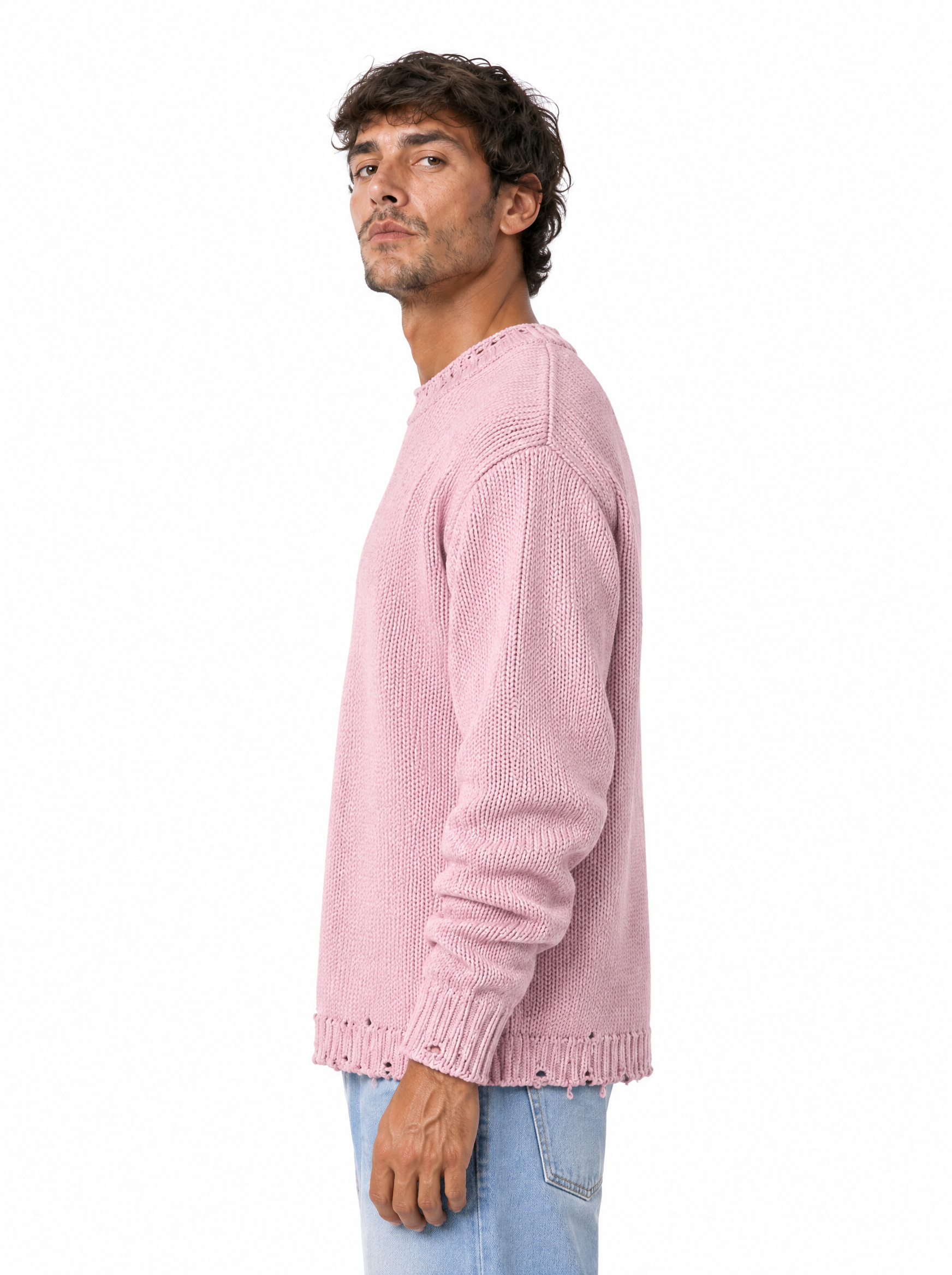 JOLLY girocollo con abrasioni rosa bubble