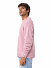 JOLLY girocollo con abrasioni rosa bubble