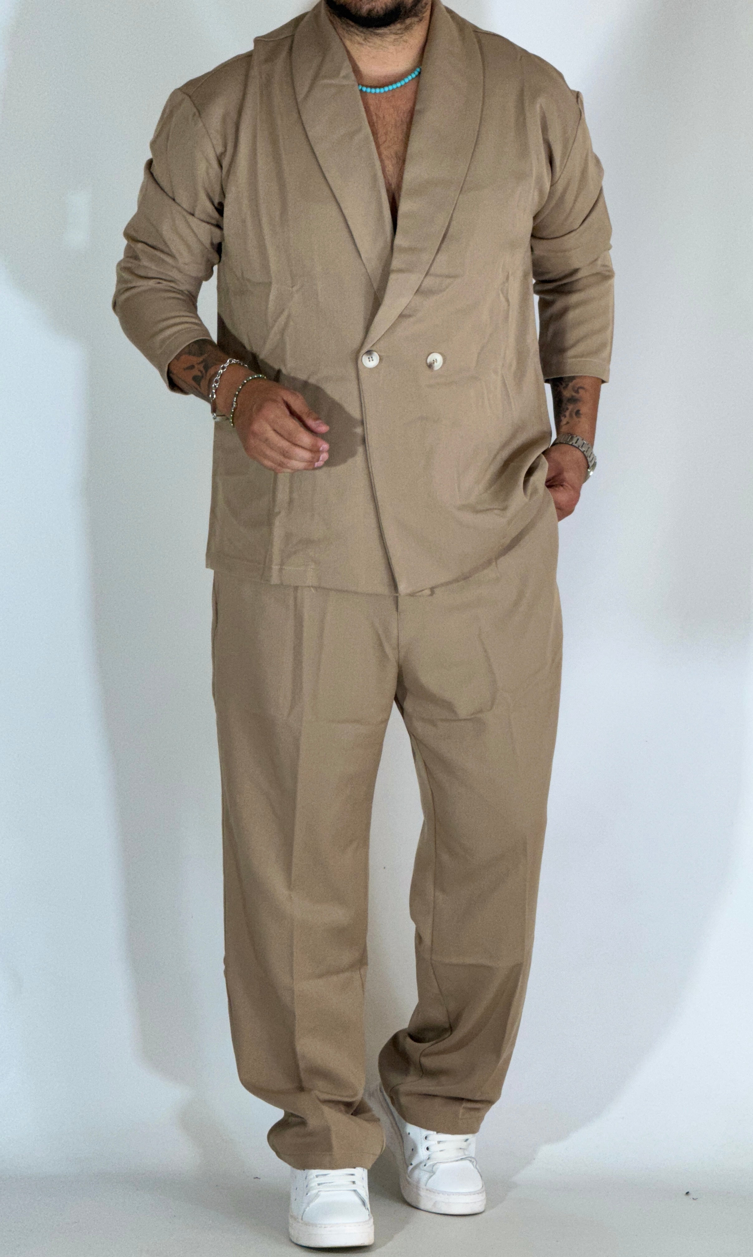 Abito palazzo doppiopetto beige AD33/334