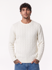 Maglia intrecciata bianca AD2213