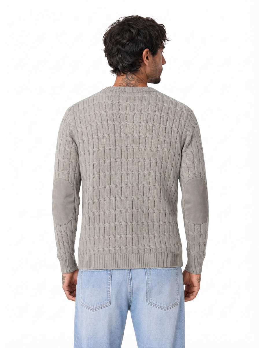 CARRUBE girocollo trecce toppe beige
