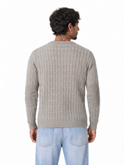 CARRUBE girocollo trecce toppe beige