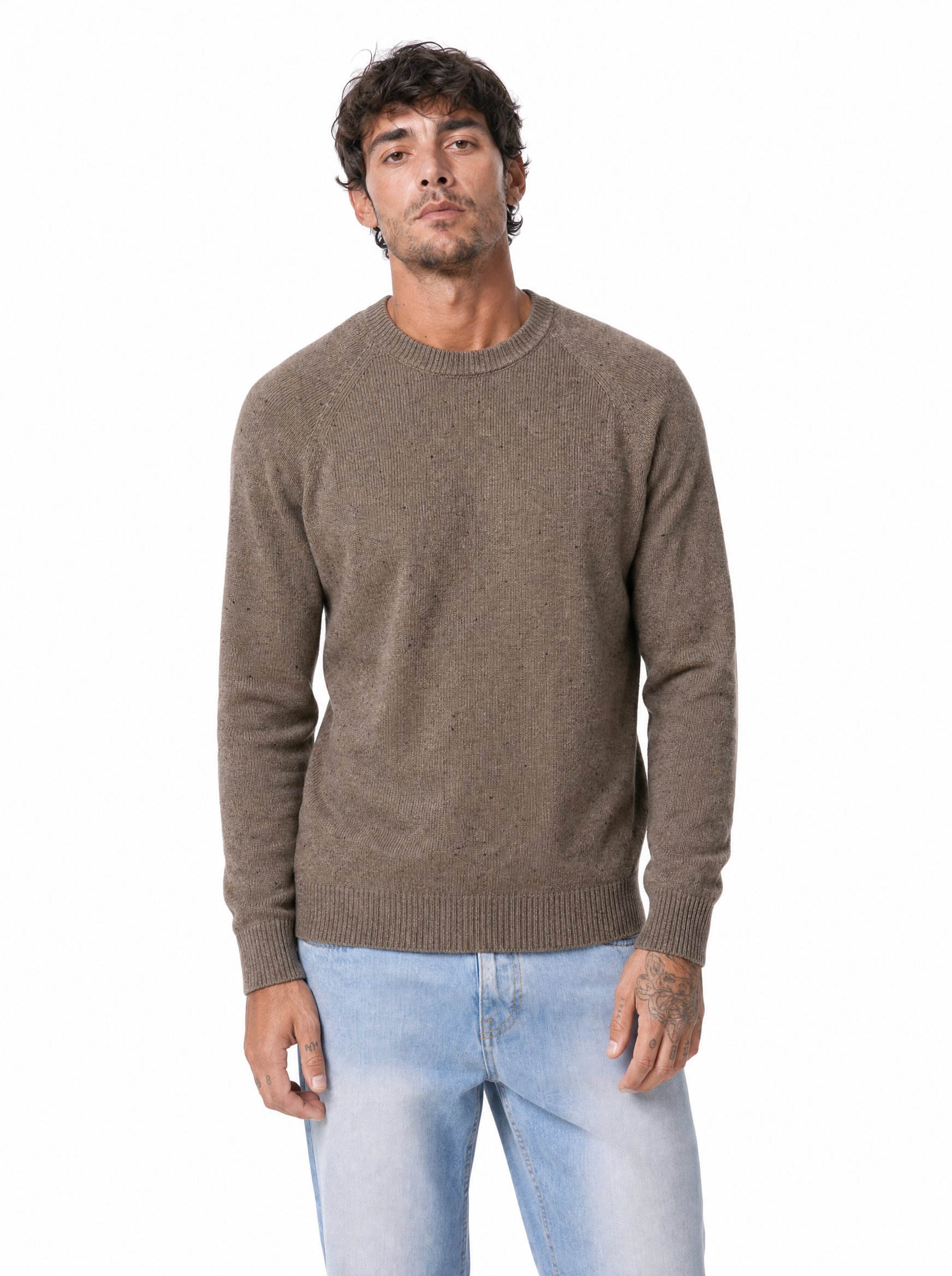 QUARTIERI Girocollo bottonato beige