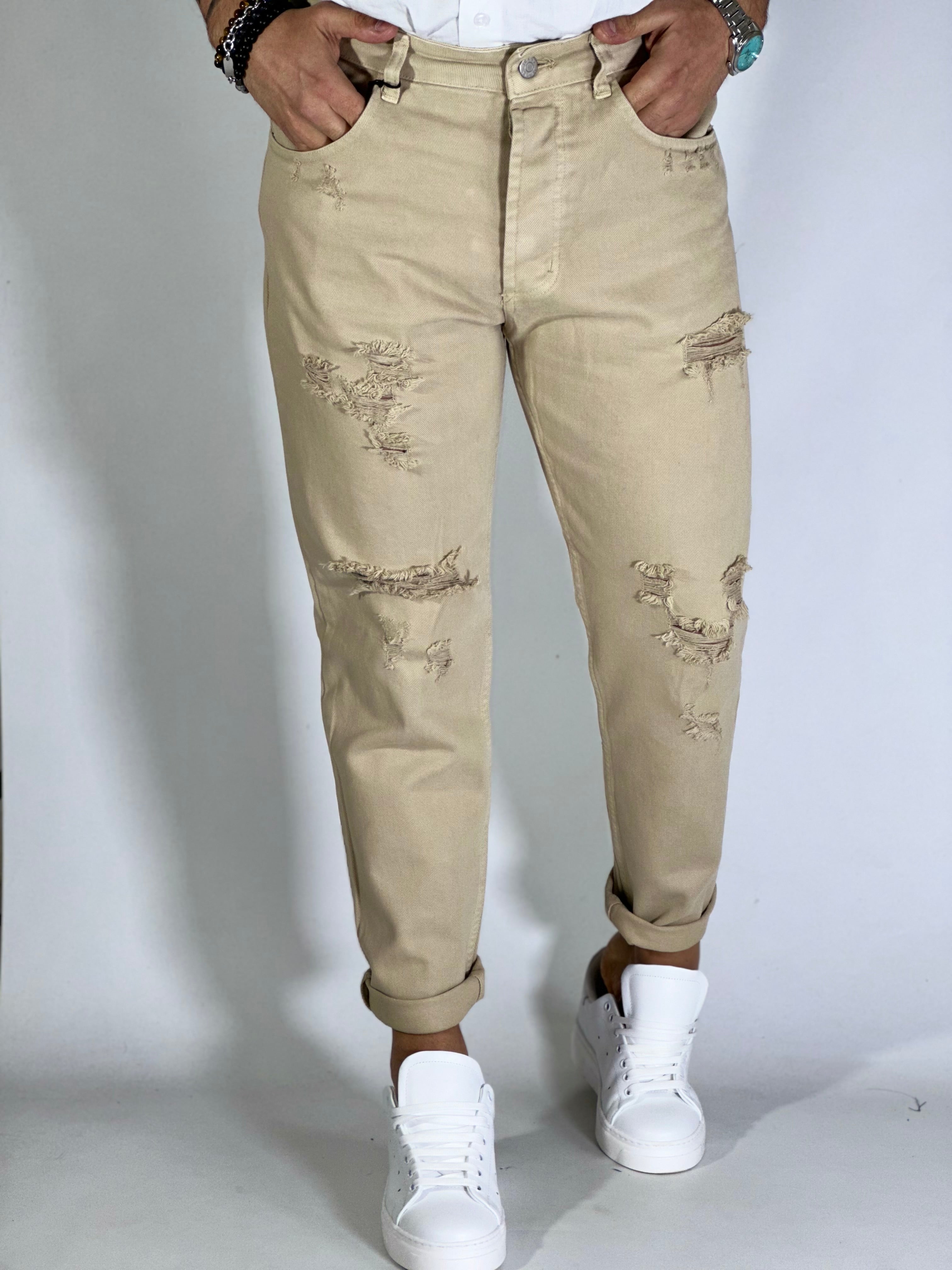 Pantalone loose fit beige PONTE15-01