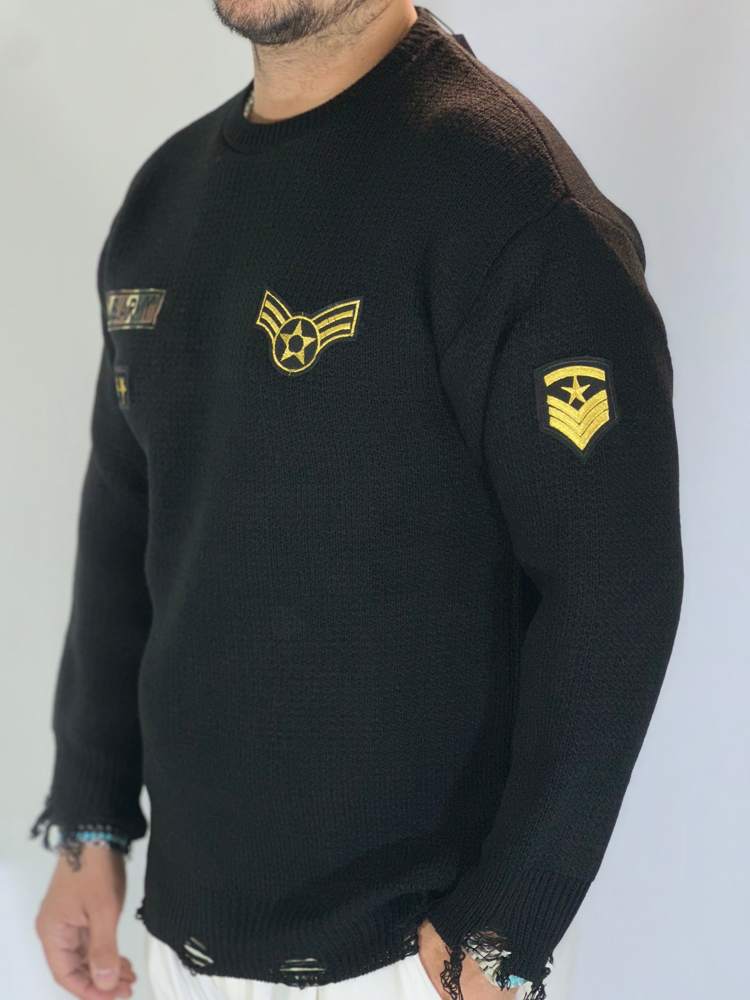 Girocollo military patch nera SER196