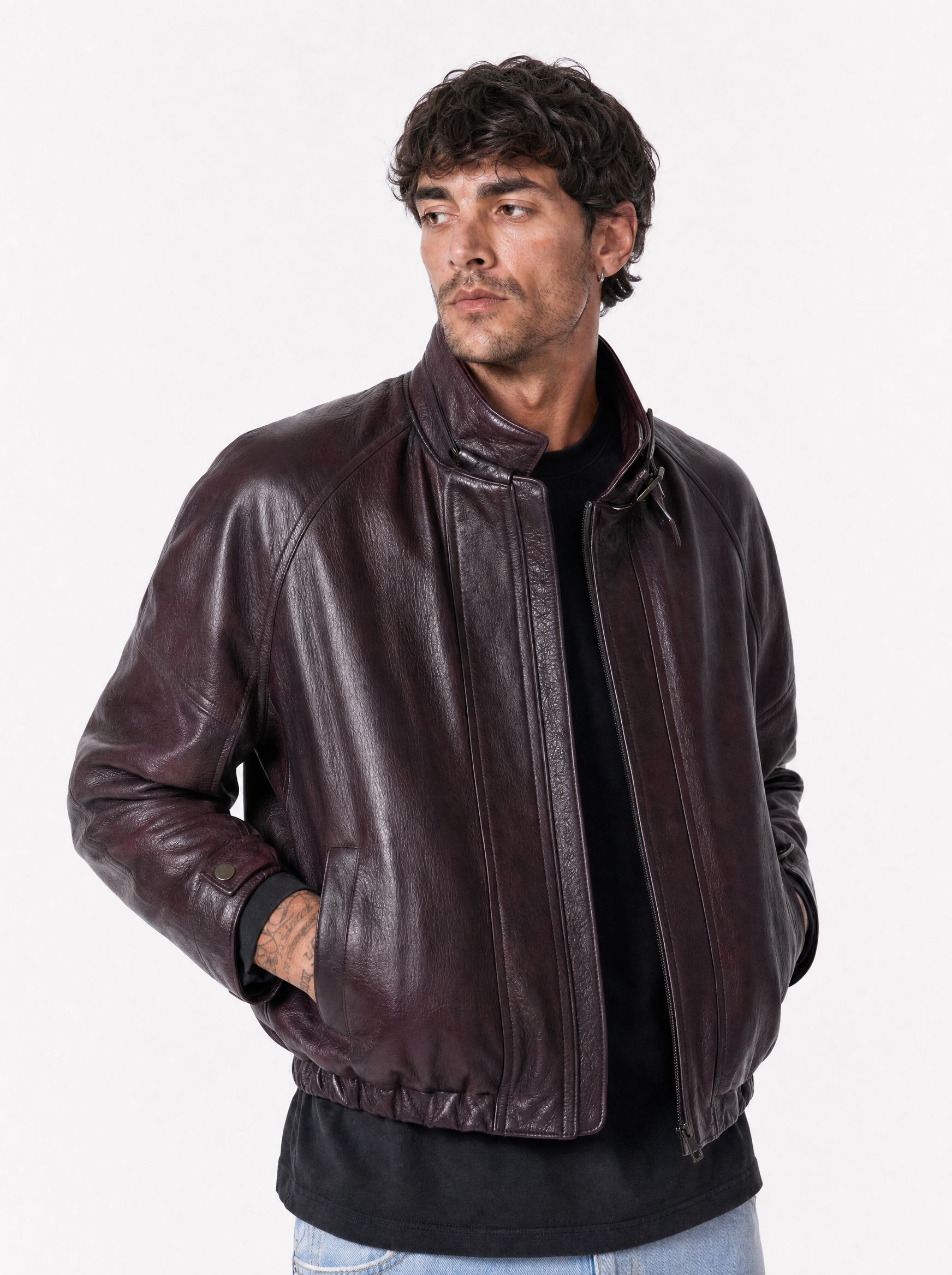 Giubbino eco-pelle bordeaux XH8971-9