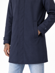 LULLABY Trench con cappuccio blu