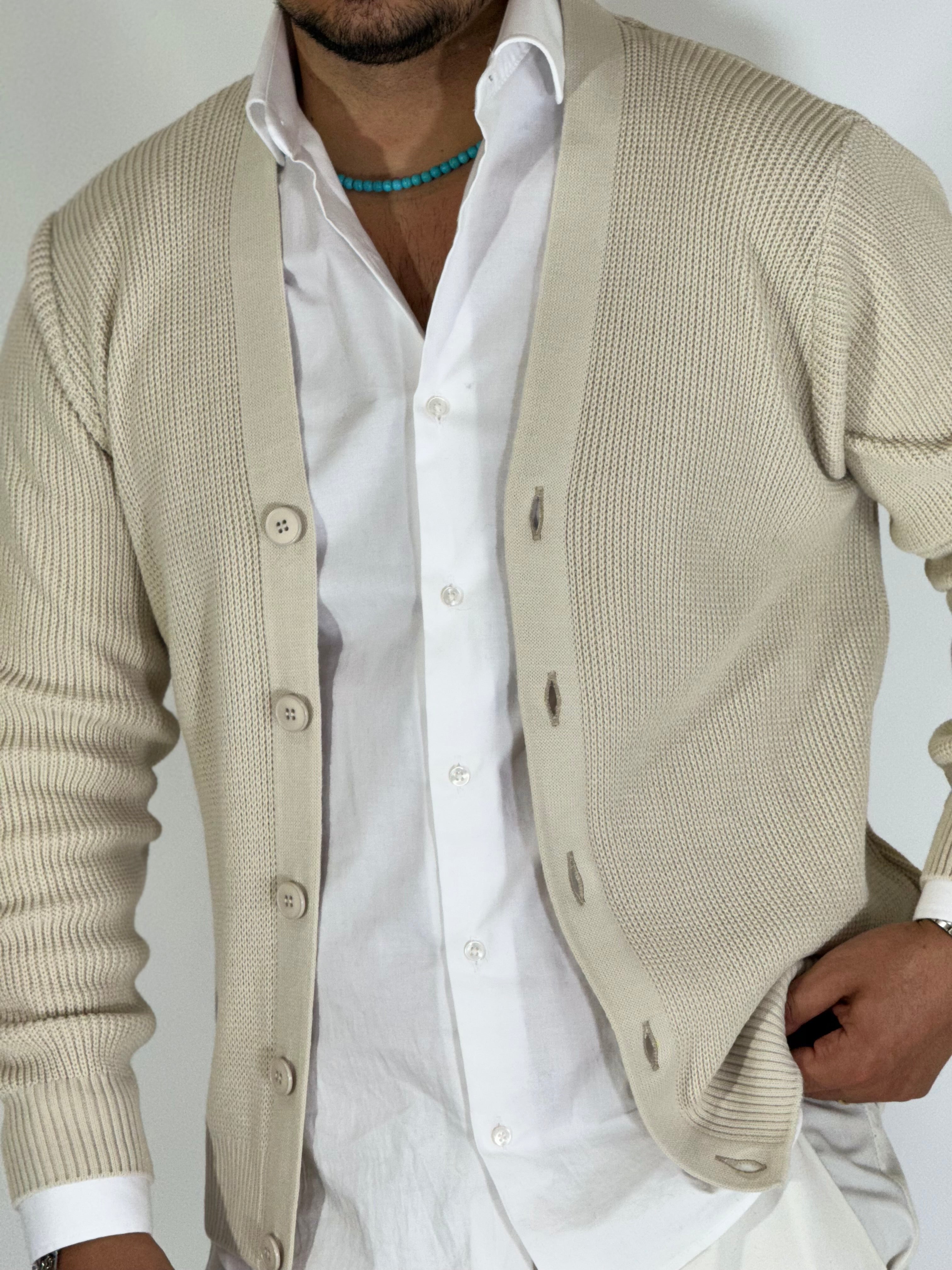 Cardigan invernale scialla avorio BPK2507