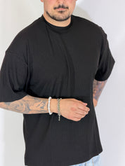 T-shirt a coste nera HERMANO