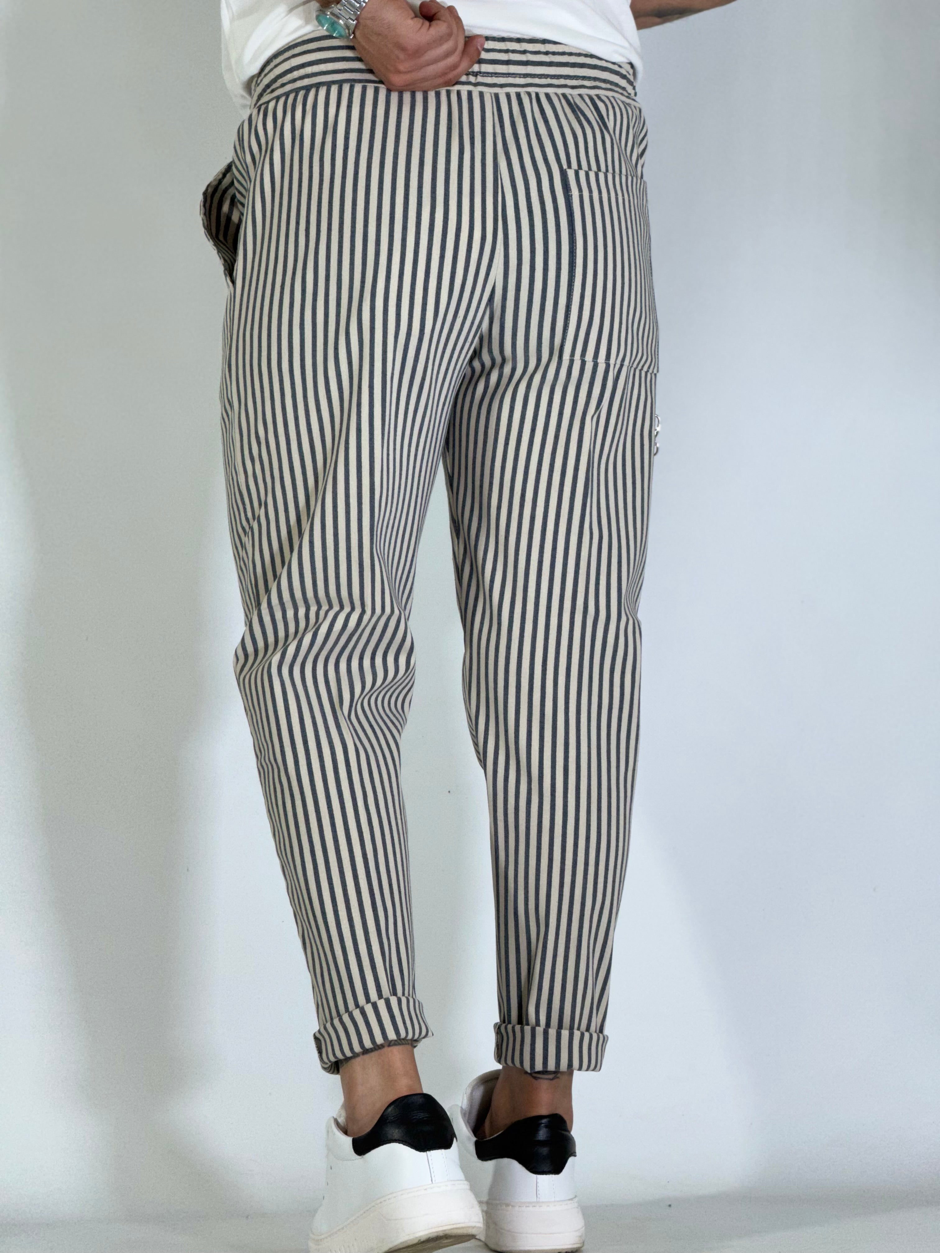 Pantalaccio rigato blu BK25005