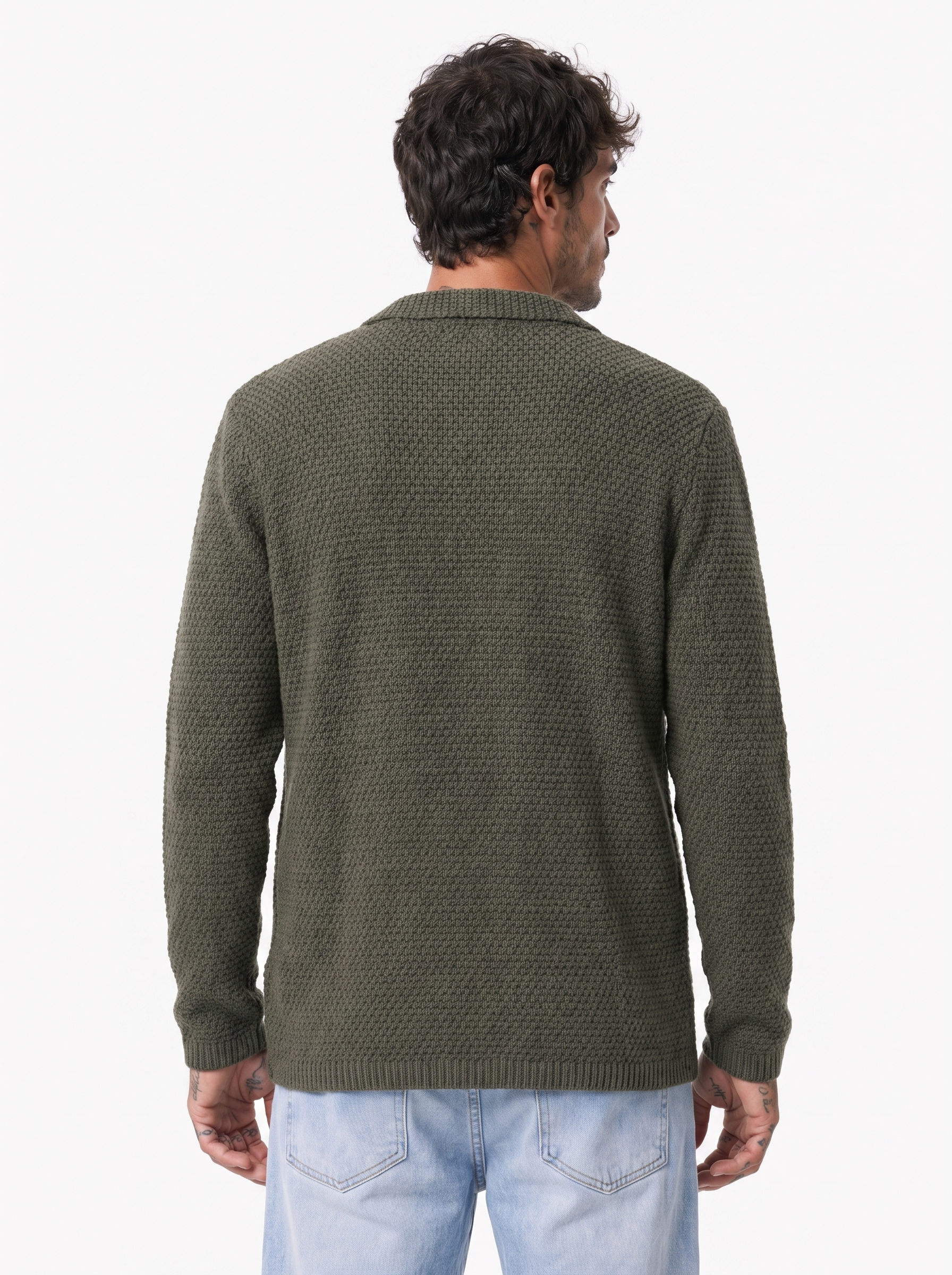KASSEL cardigan punto riso militare