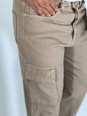 Pantalone loose fit cargo beige HARLEM