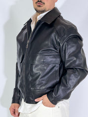 Giubbino nero eco-pelle 8926