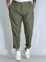 Nomad lino · Pantalone carrot con pince militare