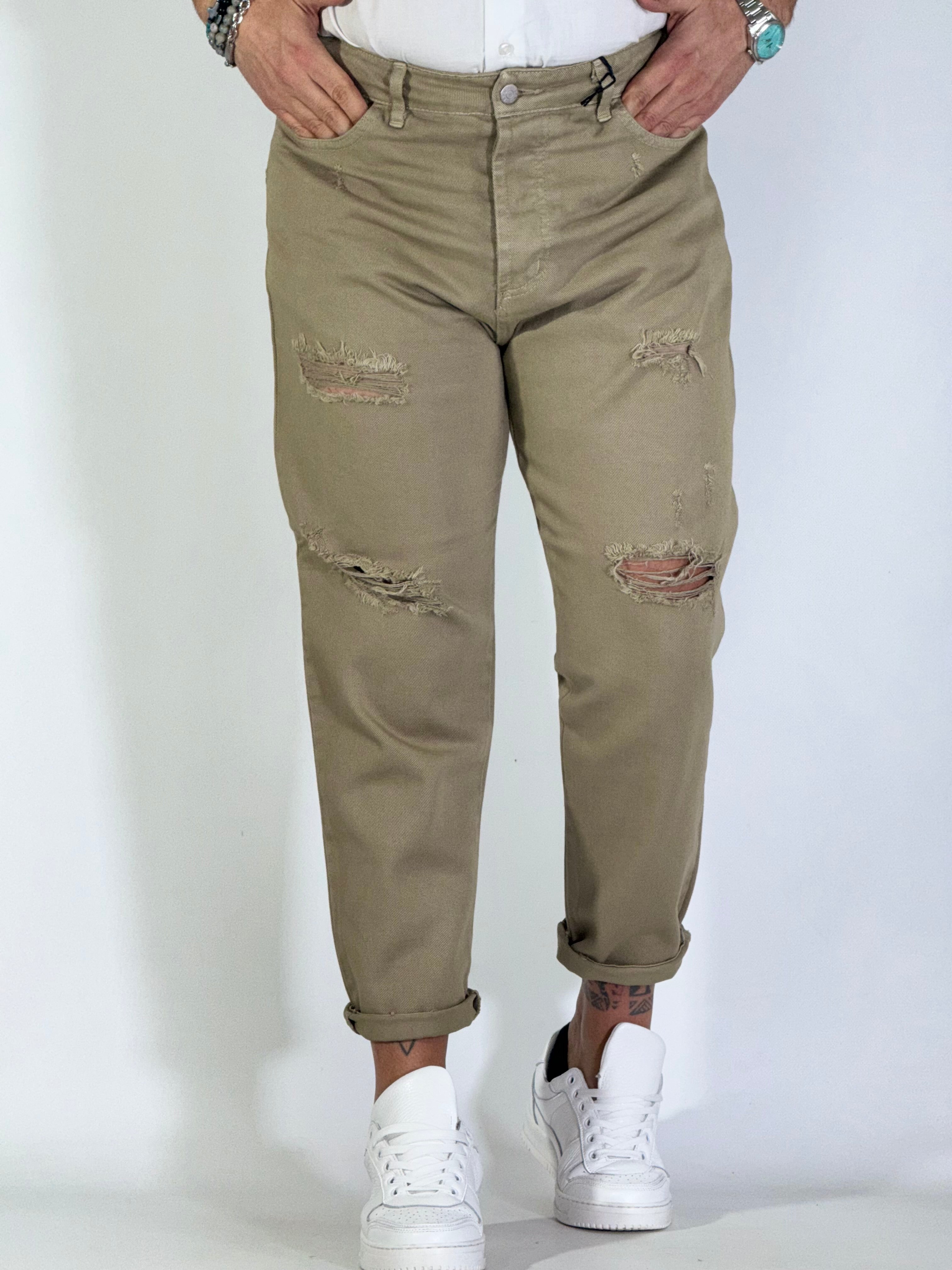 Pantalone loose fit beige CR2474