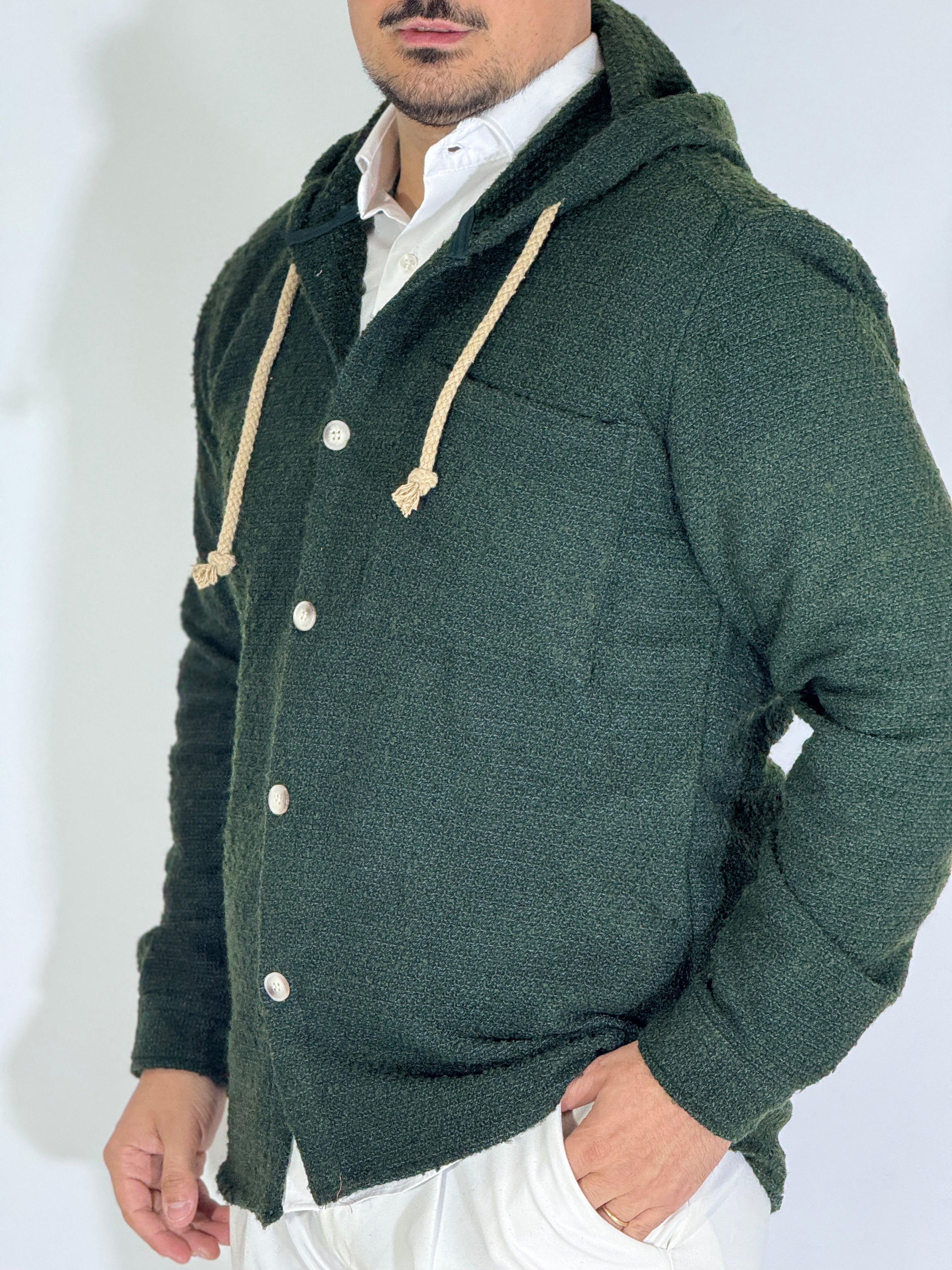 Felpa con cappuccio verde IVAN