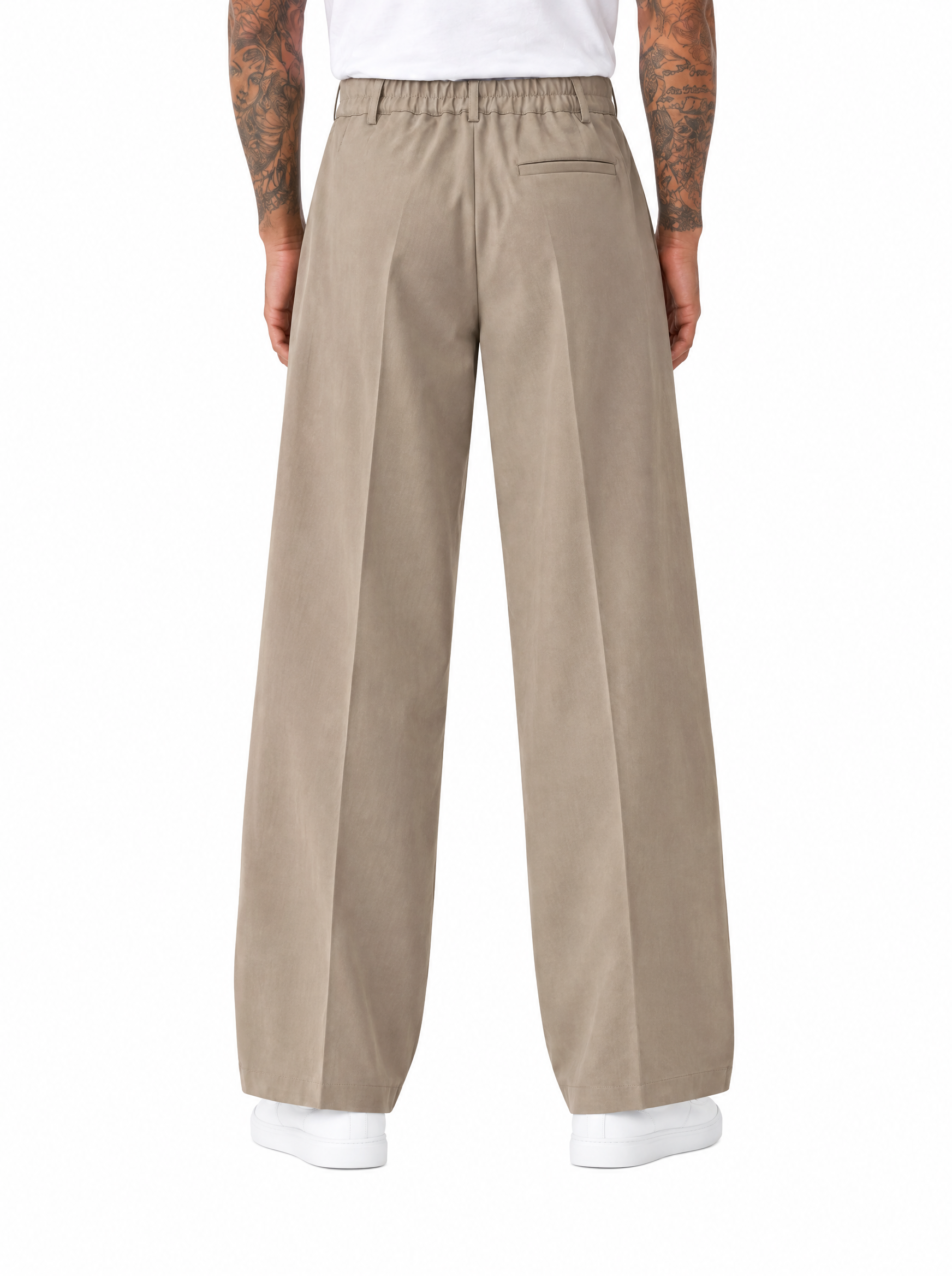 COMPTON Pantalone palazzo beige