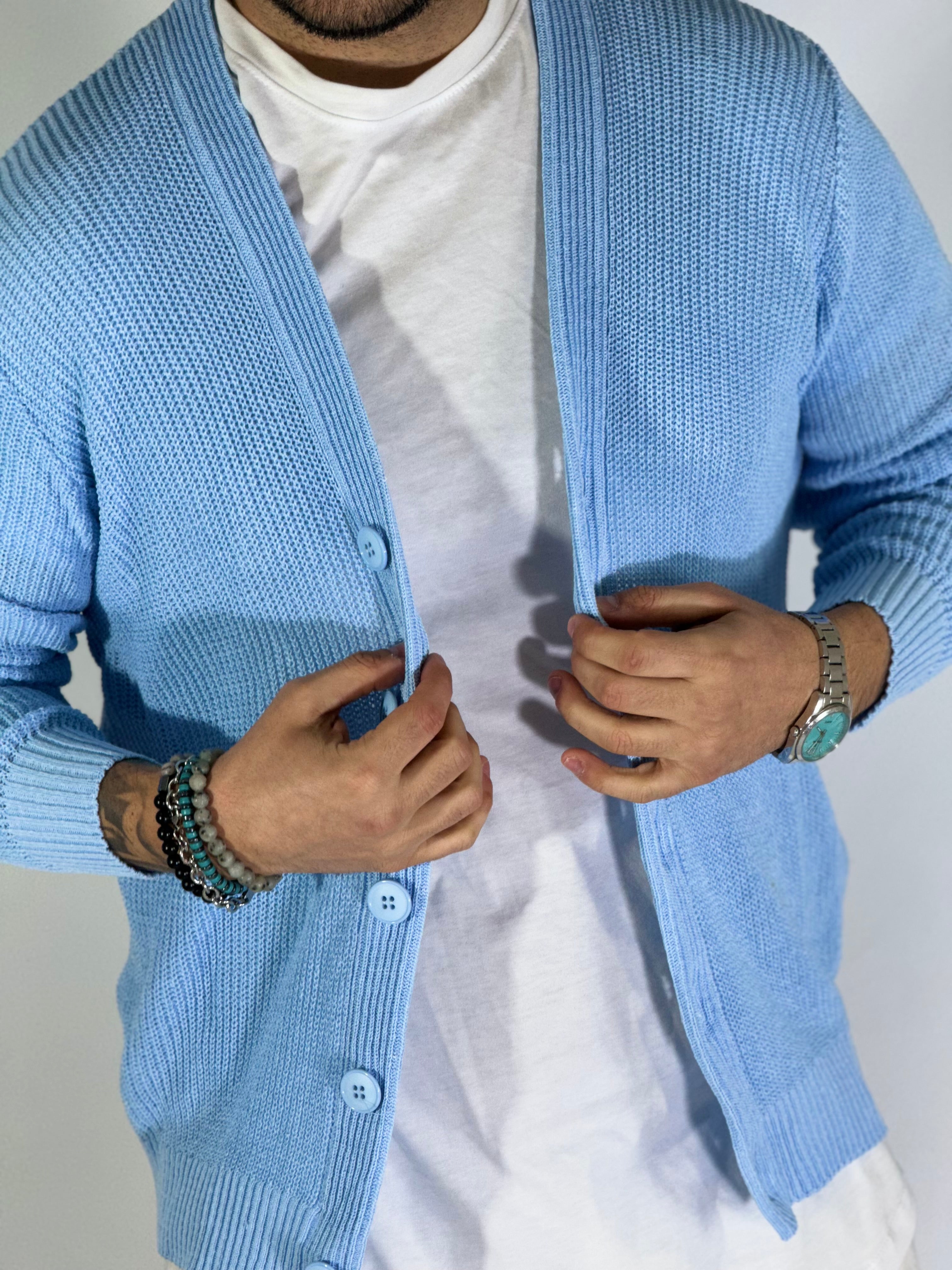 Cardigan estivo azzurro TB2500