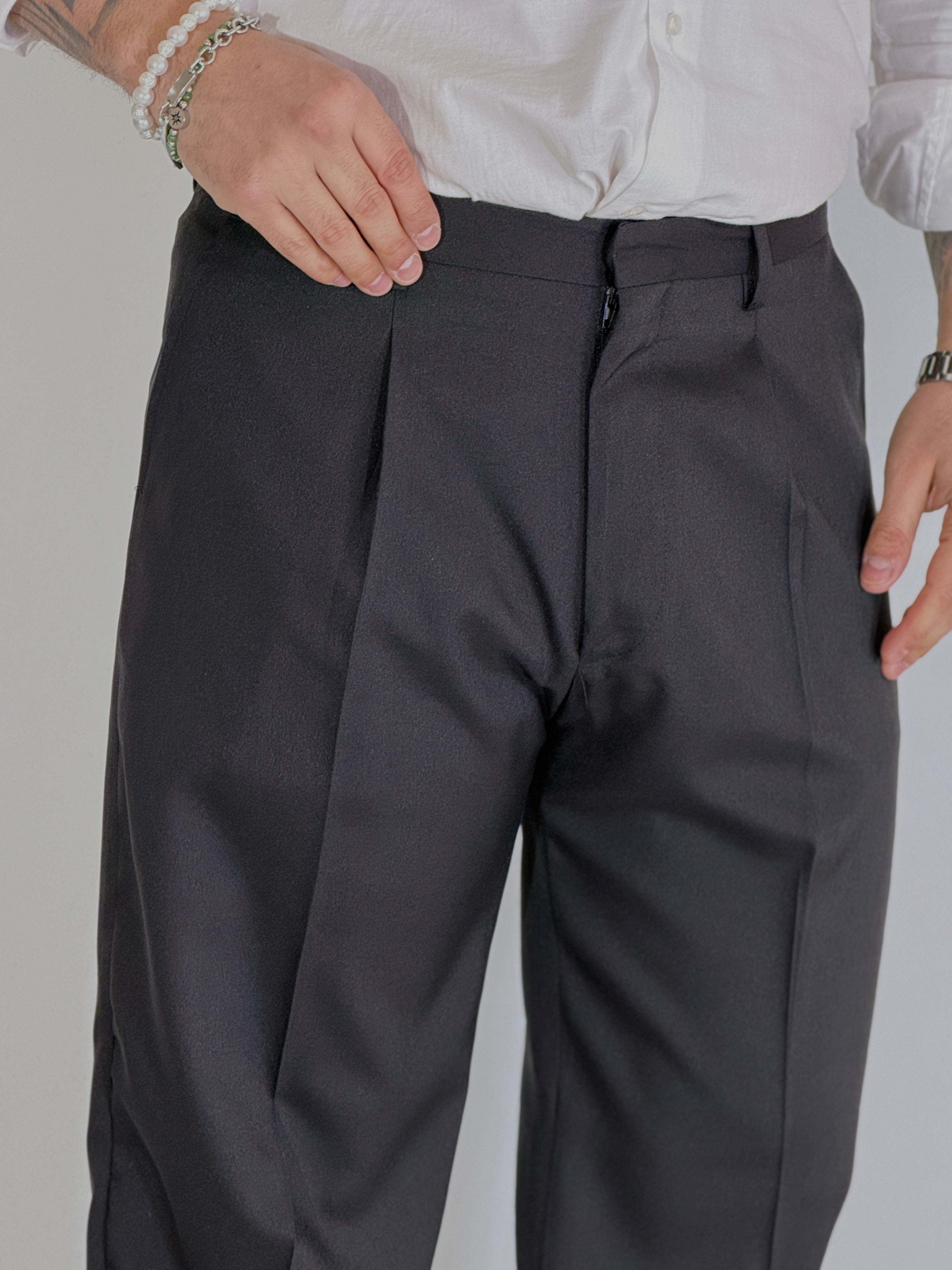 Pantalone fondo largo Migliaccio nero SPENCER
