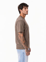 T-shirt in filo di scozia tortora SH760