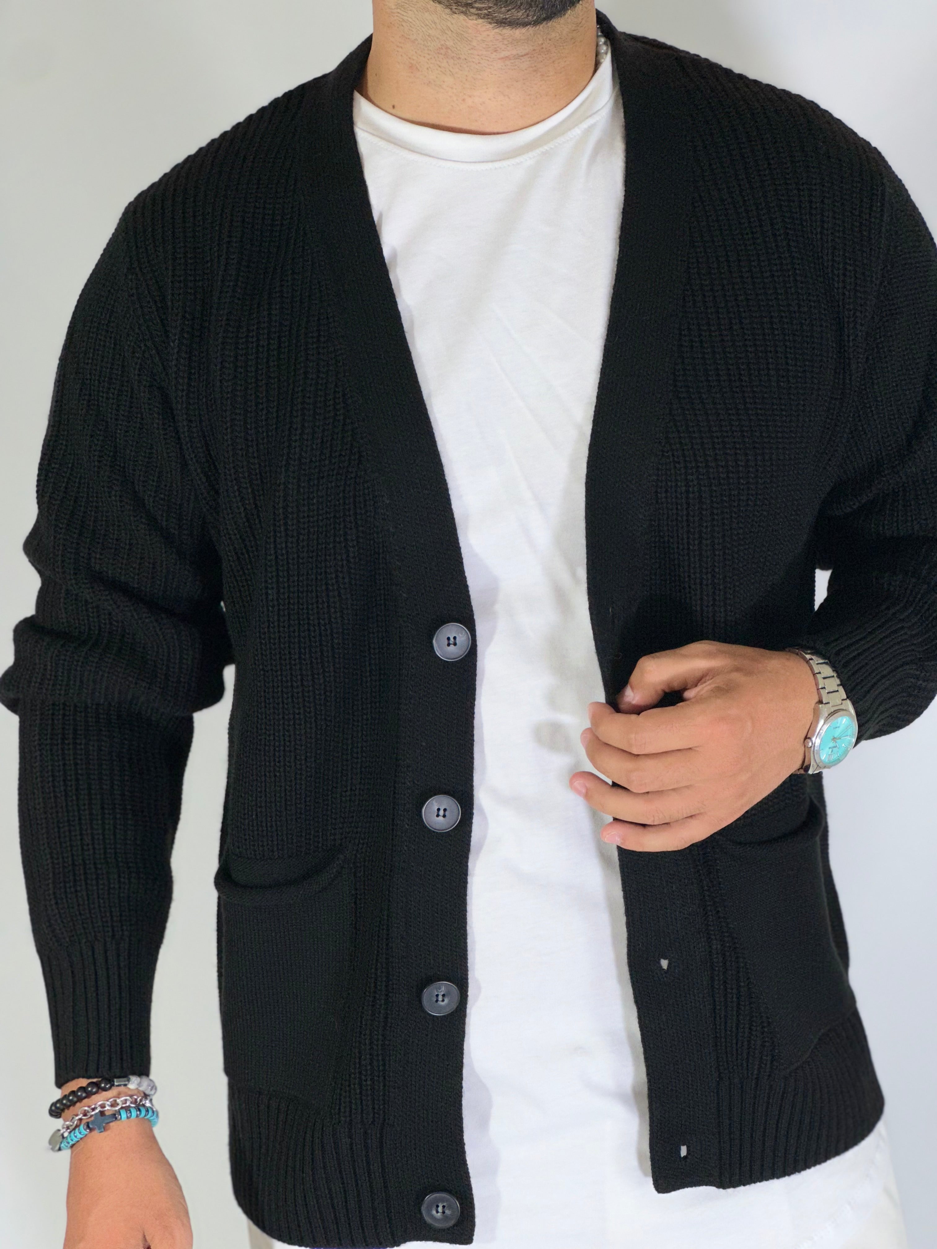 Cardigan con tasche nero PHC/019